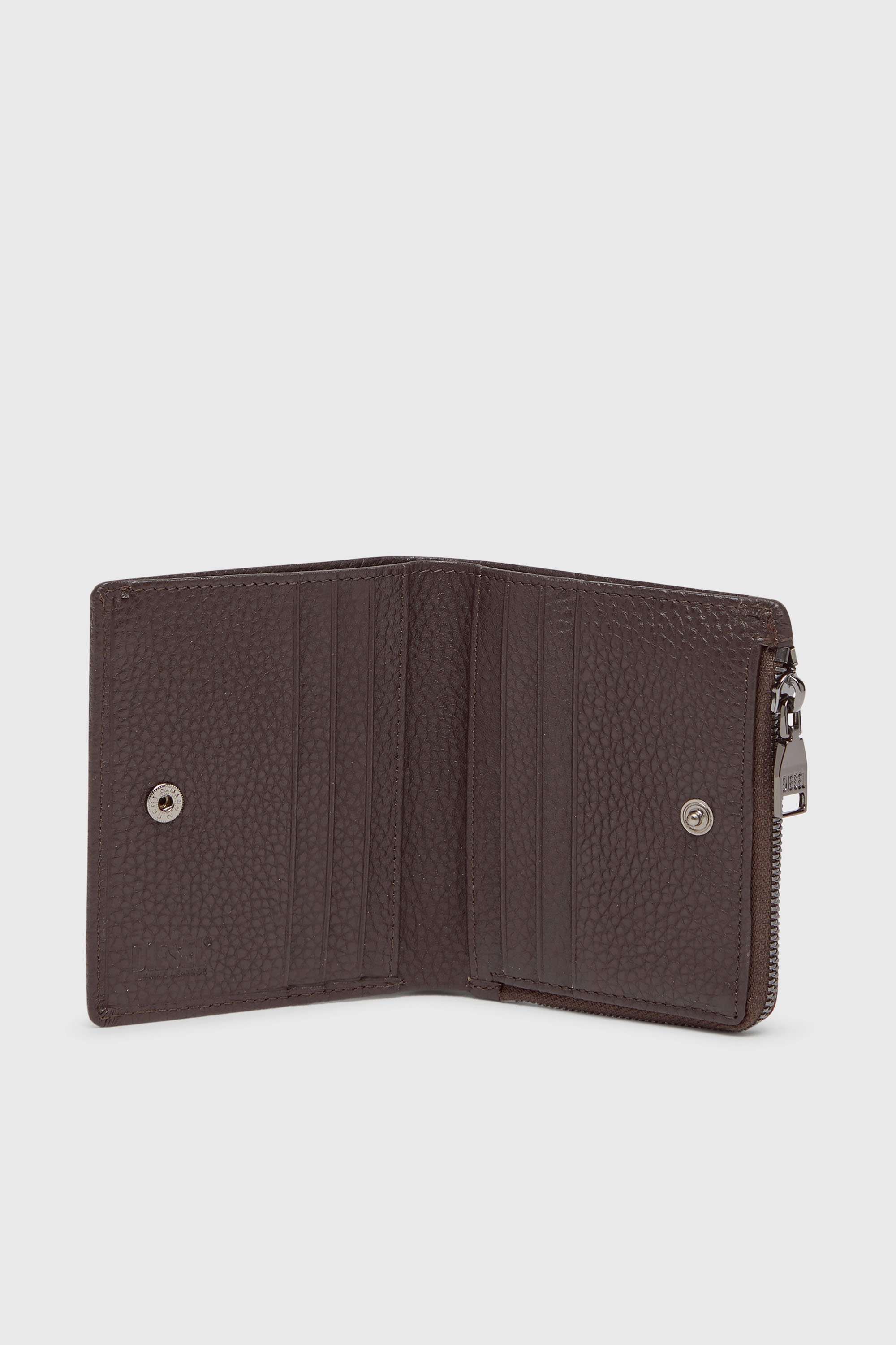 Diesel - HISSU EVO BI FOLD ZIP L, Male's 二つ折りウォレット in ブラウン - 3