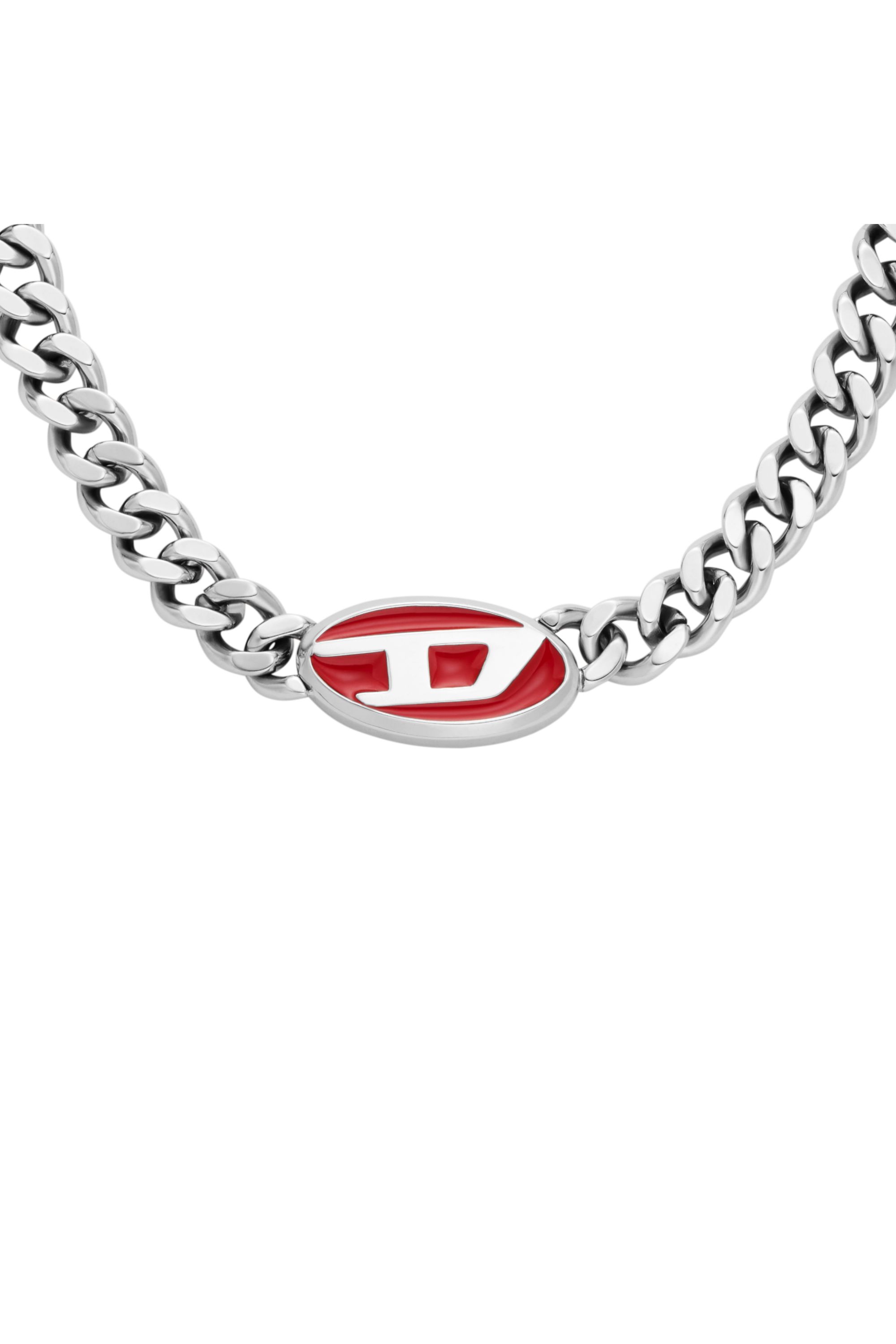 Diesel - DX1446, Unisex's Red enamel chain necklace in シルバー - 2