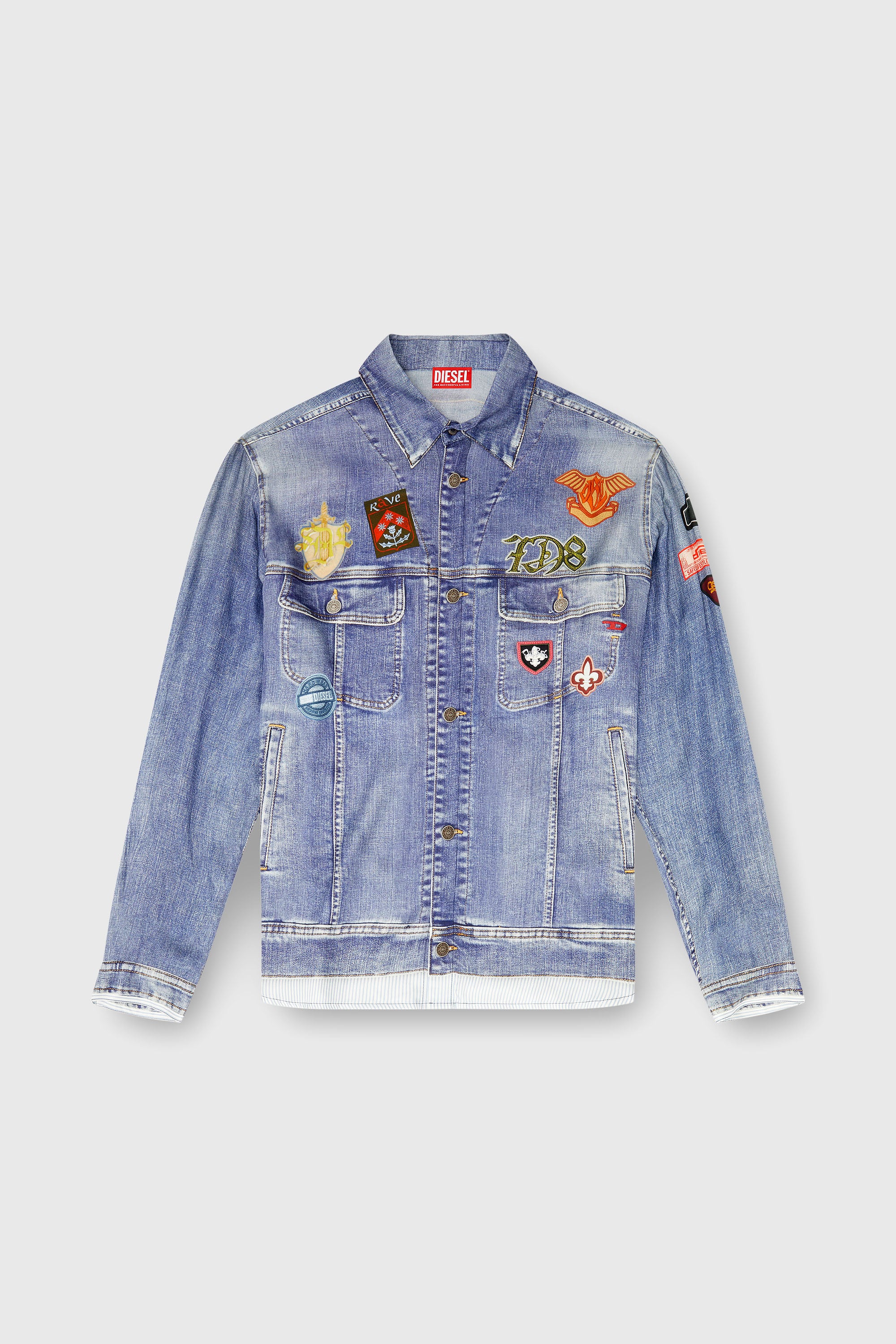 Diesel - S-SIMPLY-PATCH, Male's シャツ in ミディアムブルー - 2