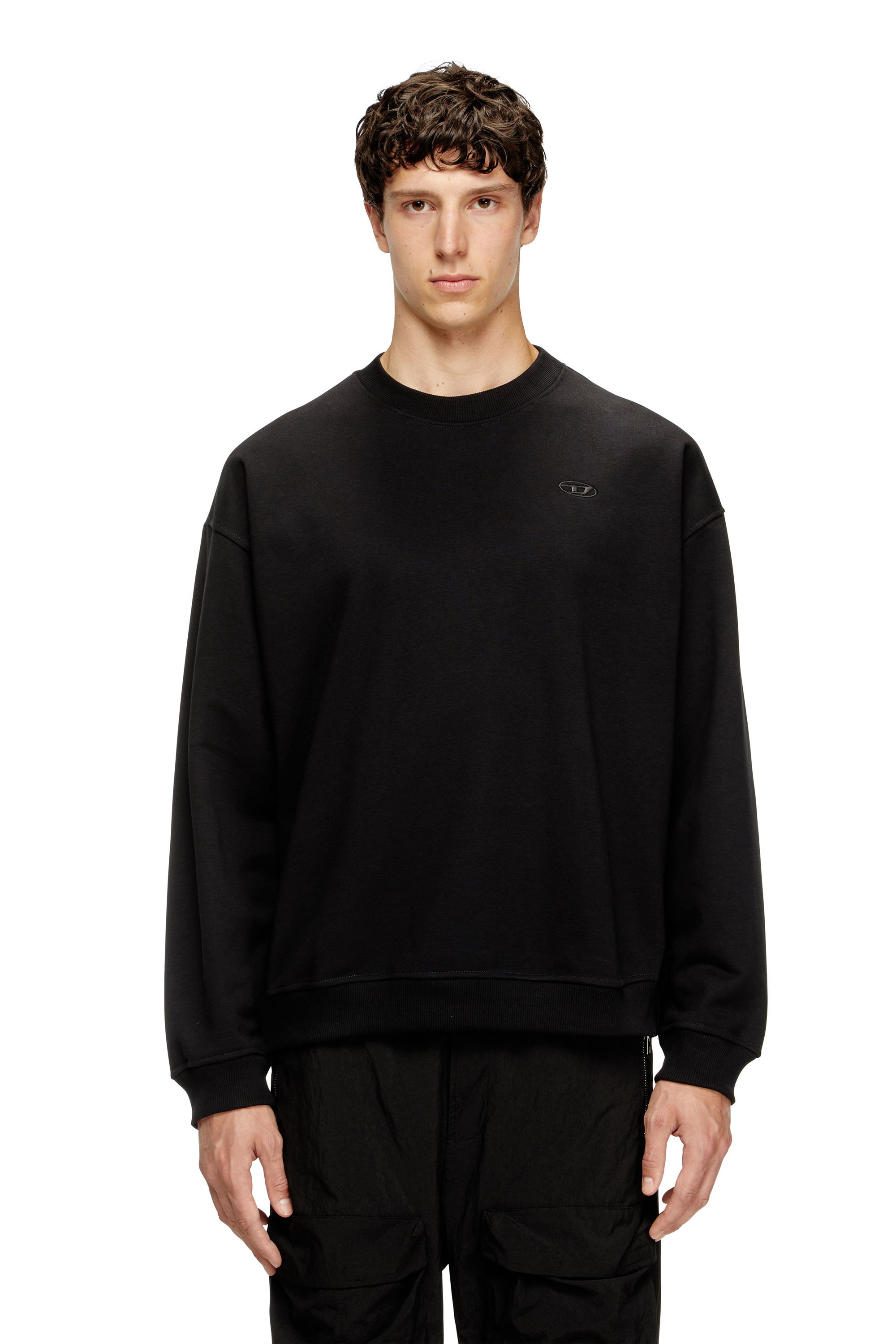 Diesel - S-BOXT-T2, Male's Sweatshirt with Oval D logo in ブラック - 1