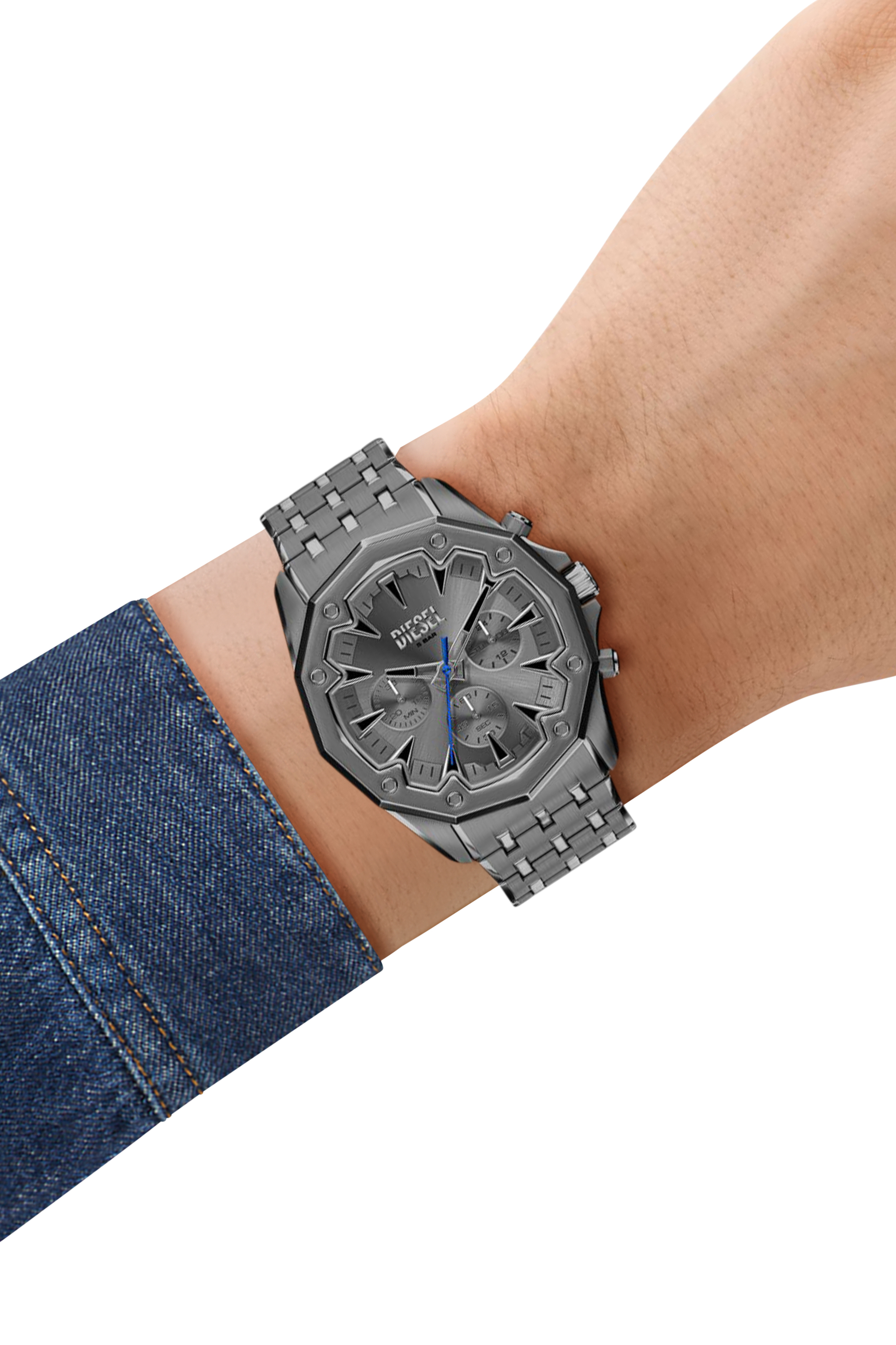 Diesel - DZ4708 WATCH, Male's Stinger Gunmetal Stainless Steel Watch in グレー - 8