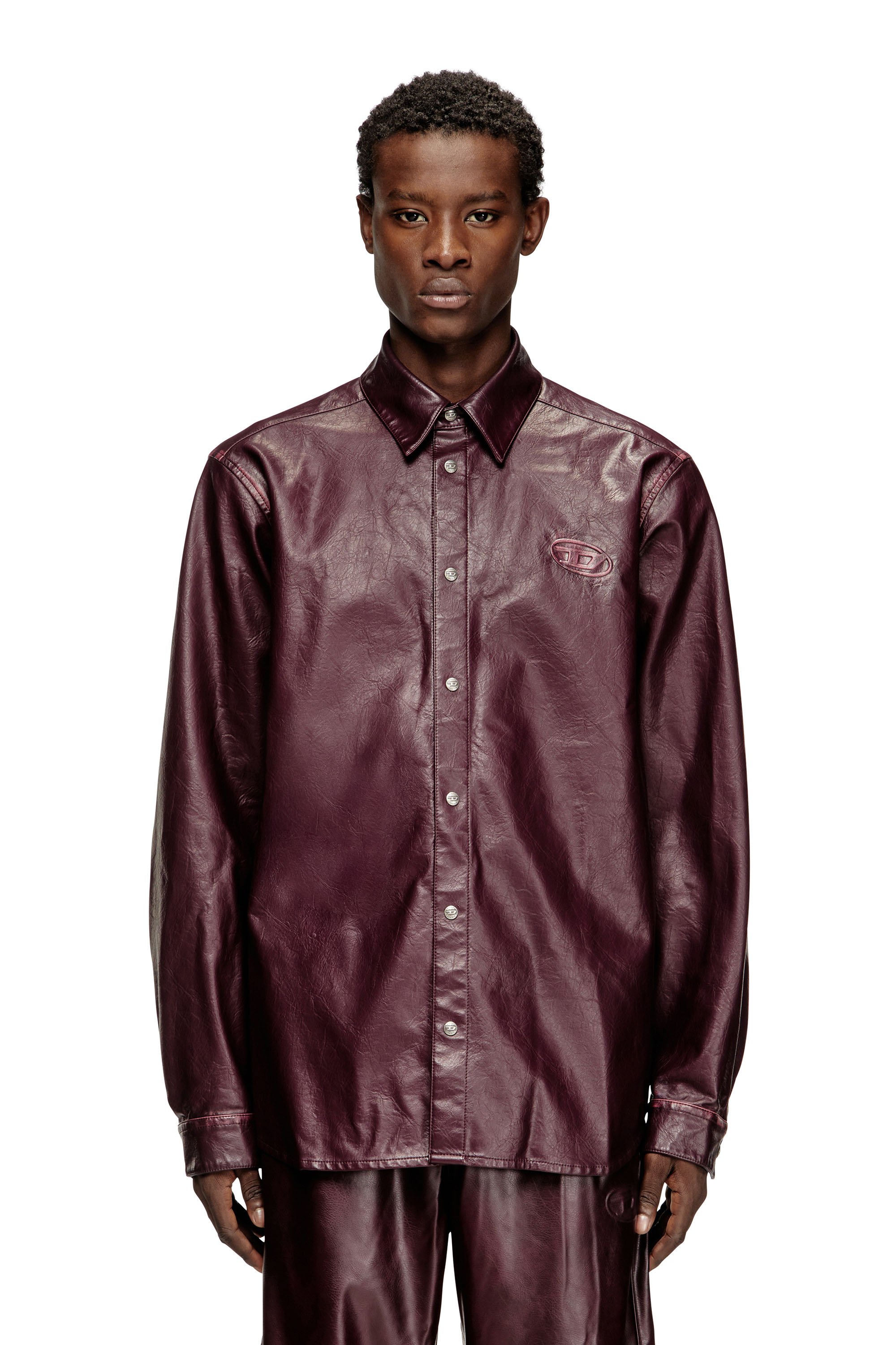 Diesel - FR-S-SIMPLY, Male's メンズ シャツ in バーガンディー - 3