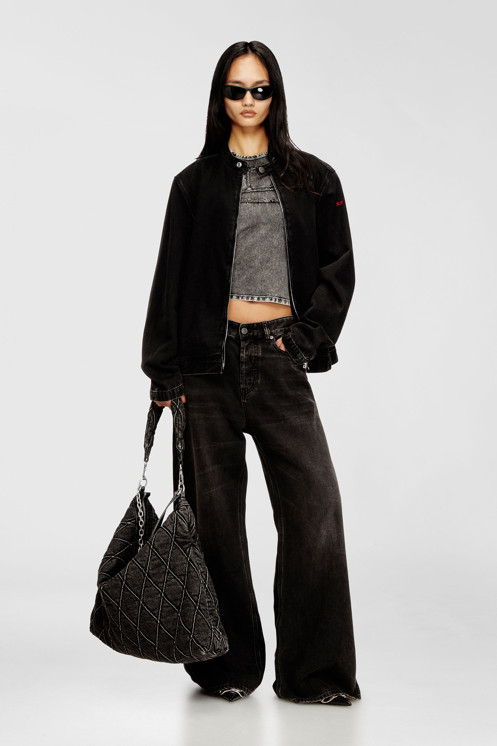 Diesel - T-MELY-CUP, Female's 半袖トップ in グレー - 1