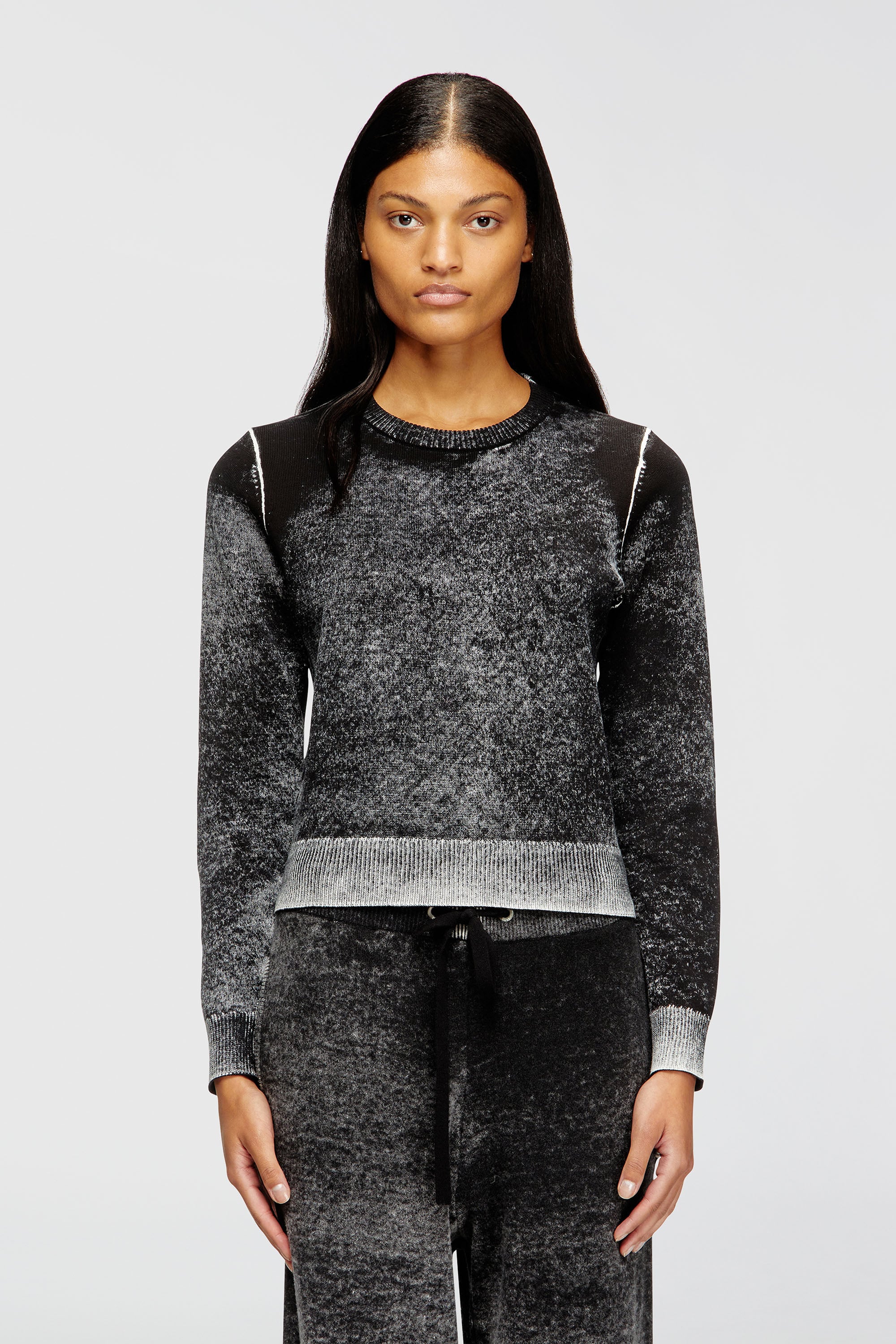 Diesel - M-LOVRE, Female's プルオーバーニット in グレー/ブラック - 1