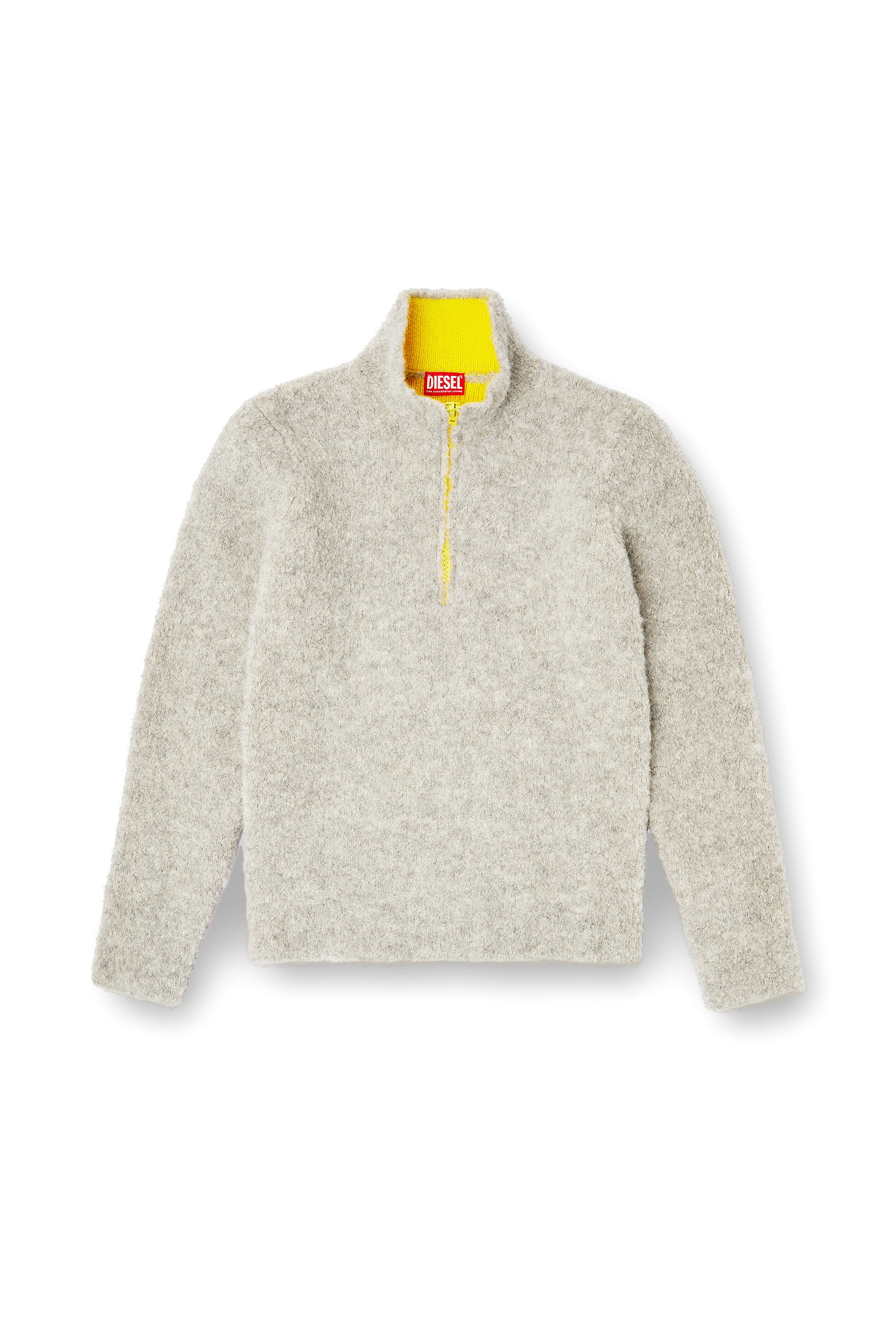 Diesel - K-ELLER, Male's Half-zip jumper with contrast interior in グレー - 3