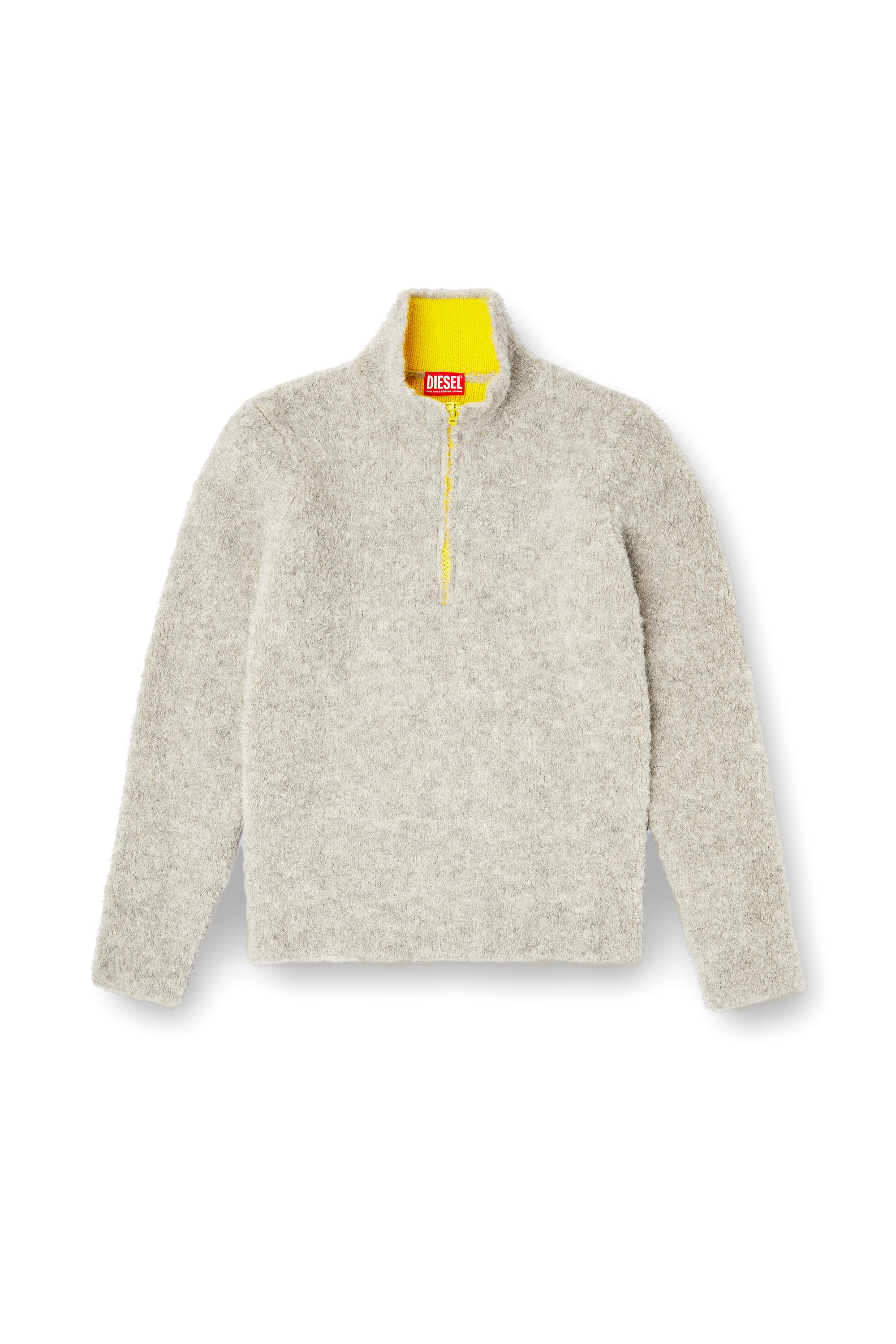 Diesel - K-ELLER, Male's Half-zip jumper with contrast interior in グレー - 2