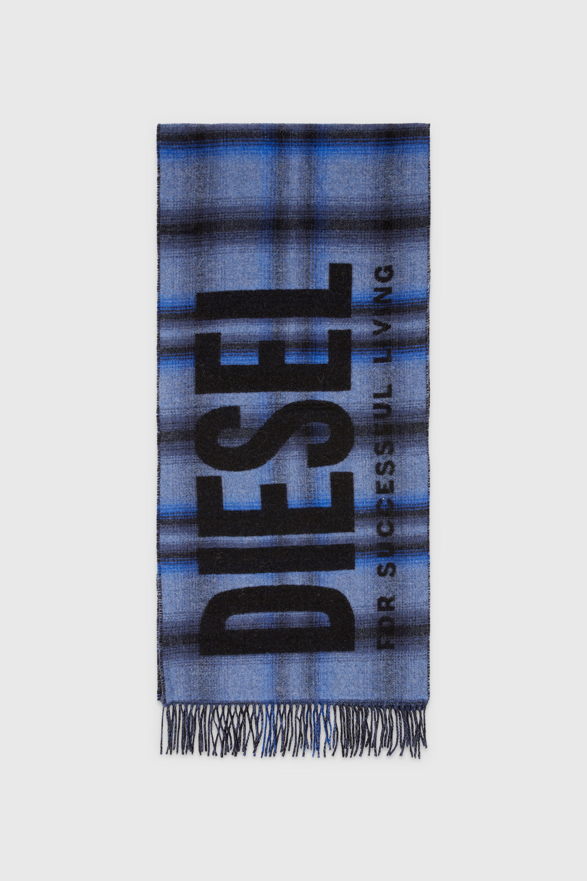 Diesel - S-CHECK, Male's ストール in ブルー - 1
