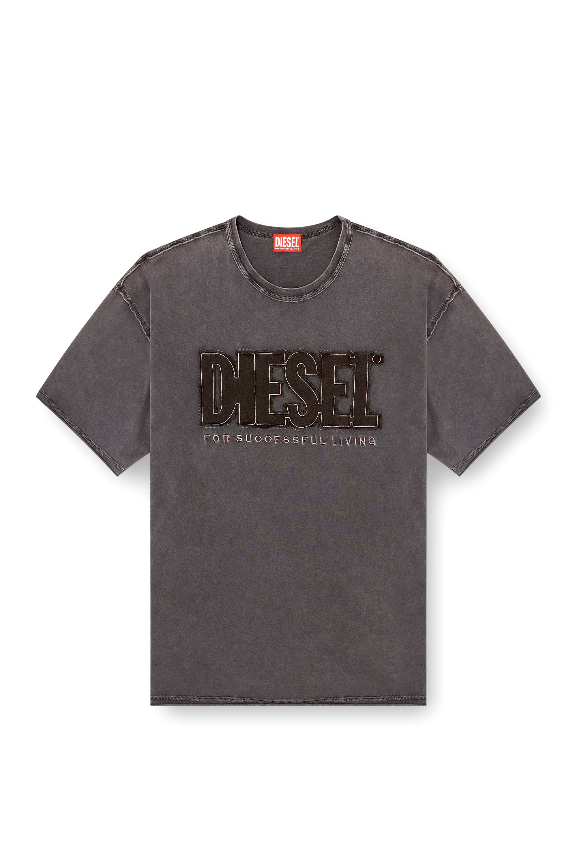 Diesel - T-RAWBOXT, Male's Tシャツ in ダークグレー - 2