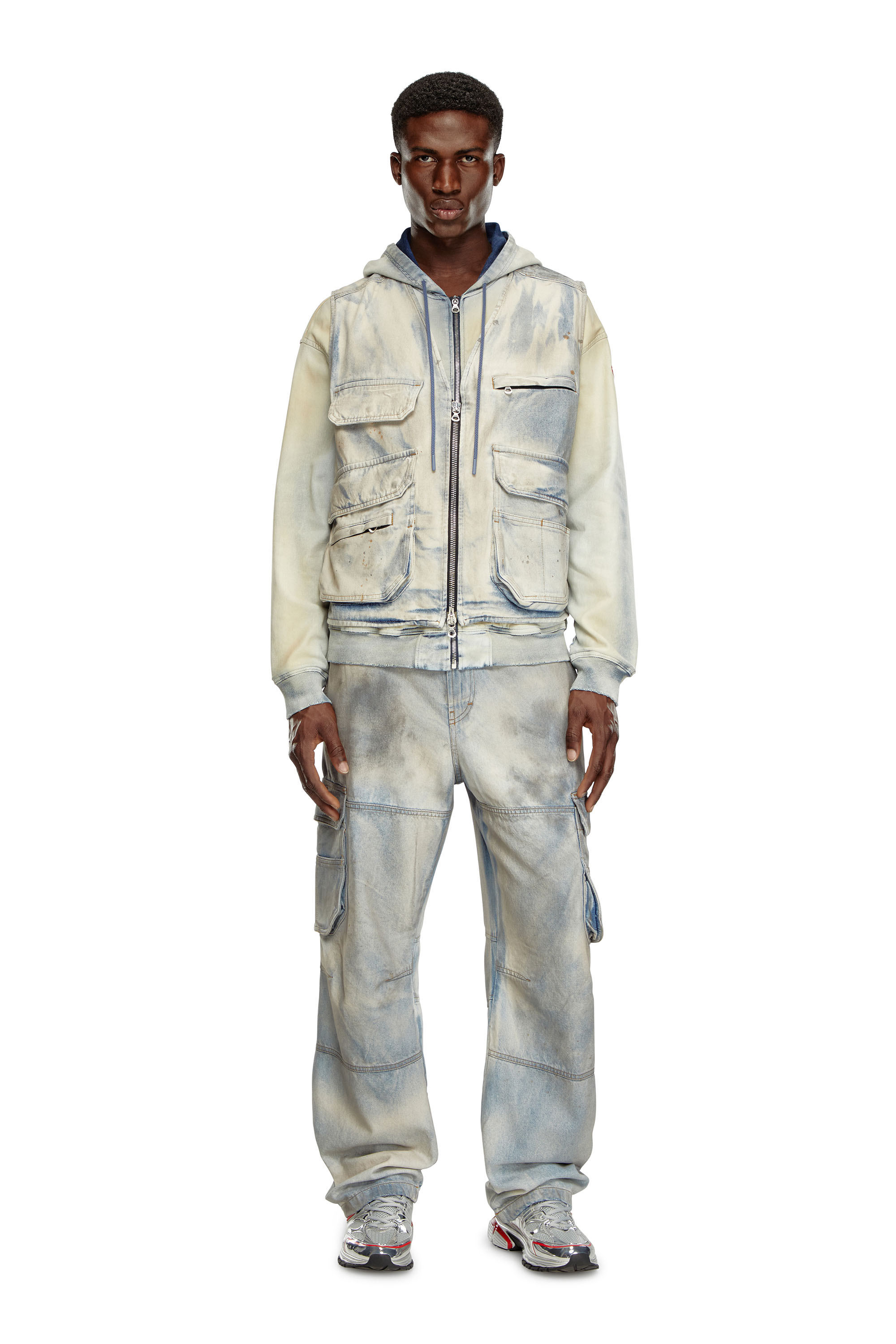 Diesel - Male's Relaxed Jeans D-Fish 0CBDJ, ライトブルー - 2