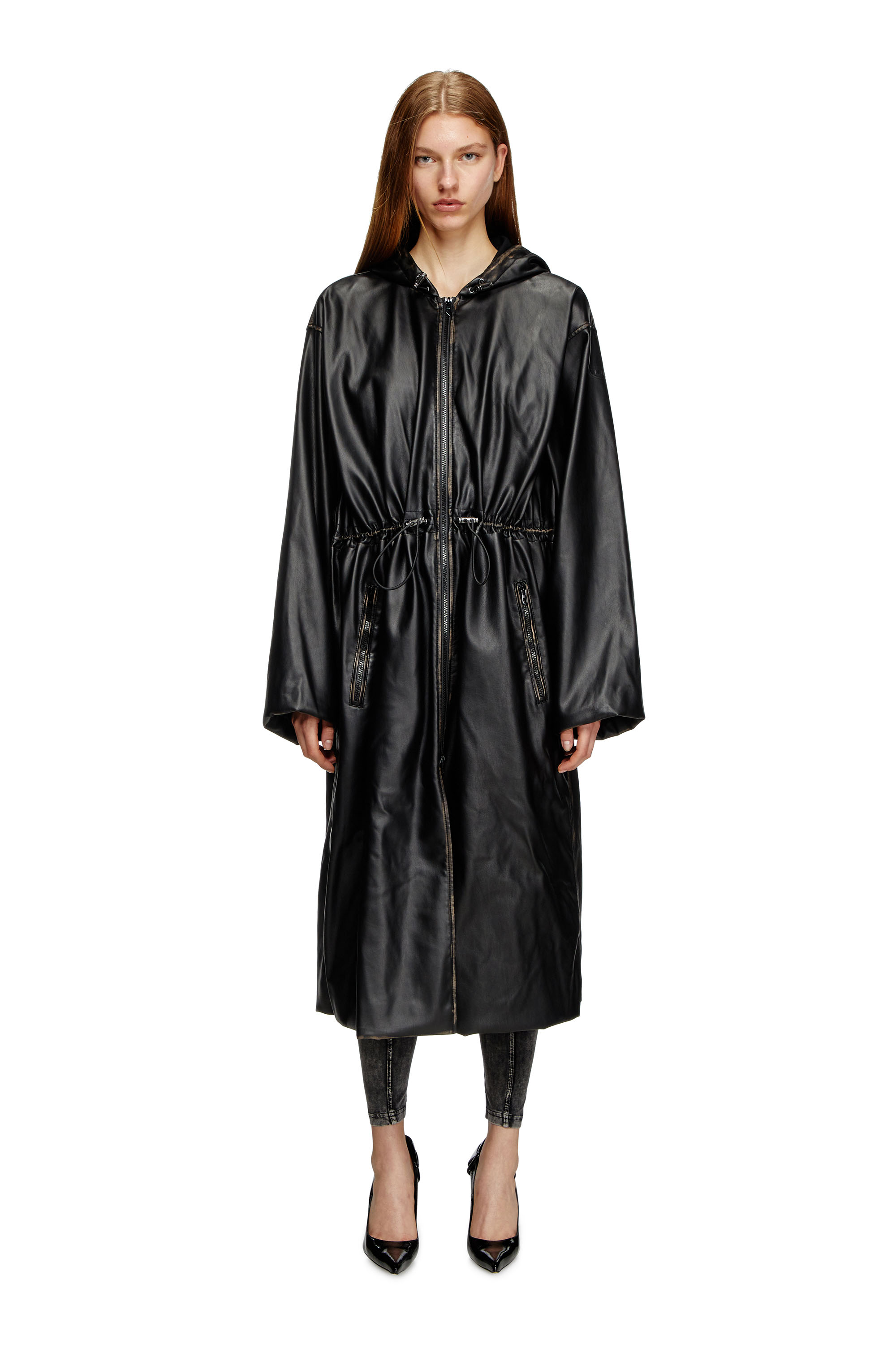 Diesel - G-LARY, Unisex's Distressed utilitarian hooded coat in ブラック - 2