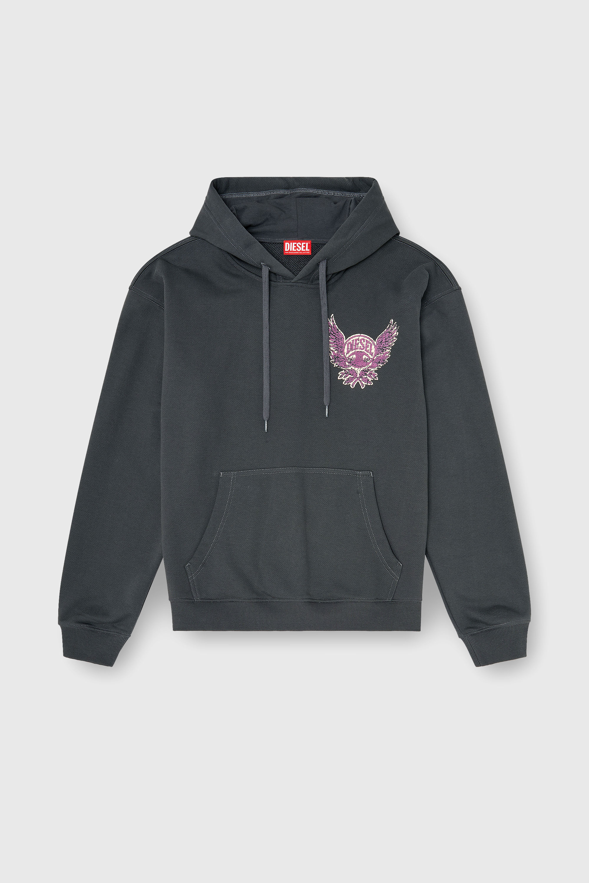 Diesel - S-NORM-HOOD-AA2, Male's プルオーバーパーカー in ダークグレー - 2