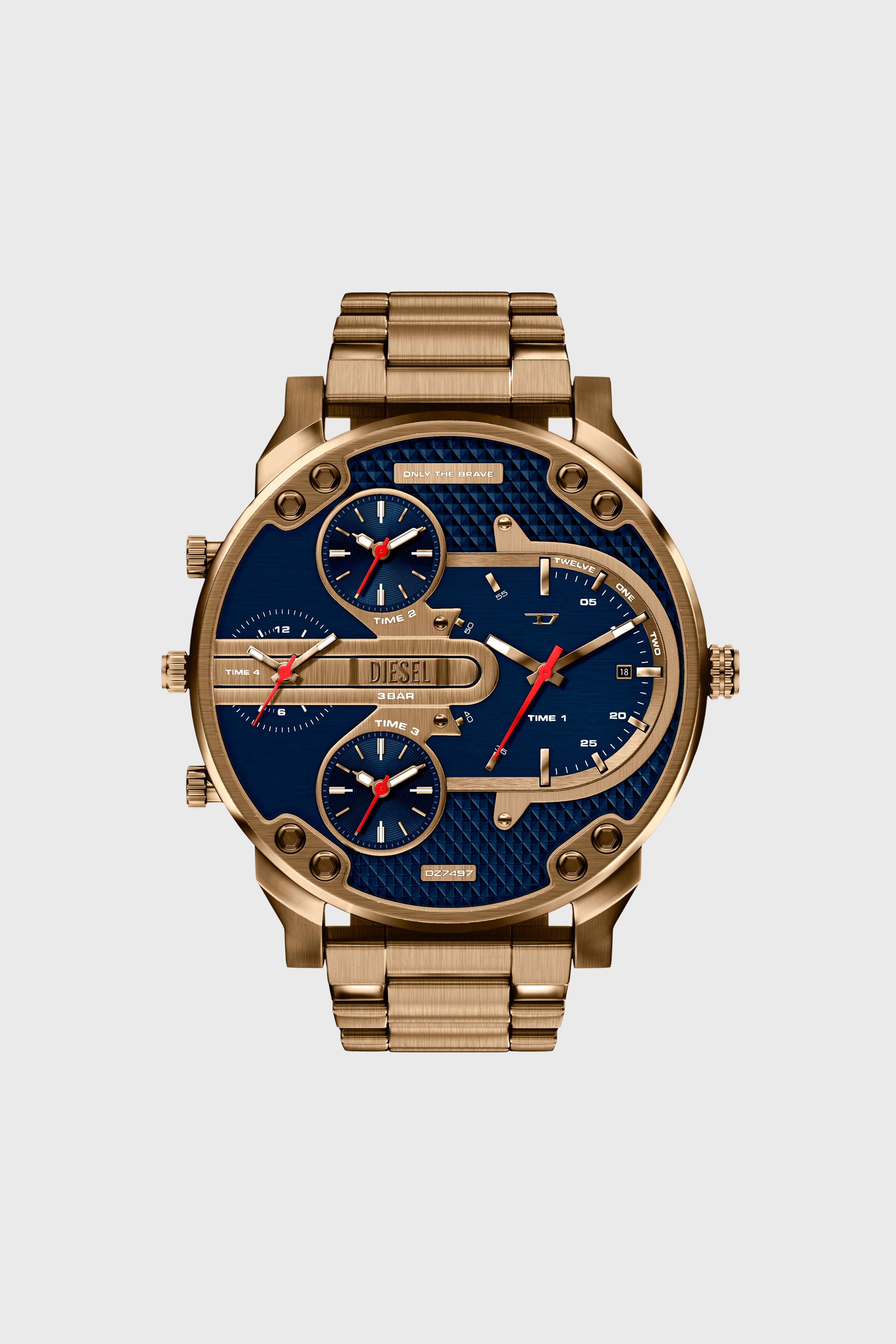 Diesel - DZ7497 WATCH, Male's Mr. Daddy Slim date antique gold-tone stainless steel watch in ゴールド - 1