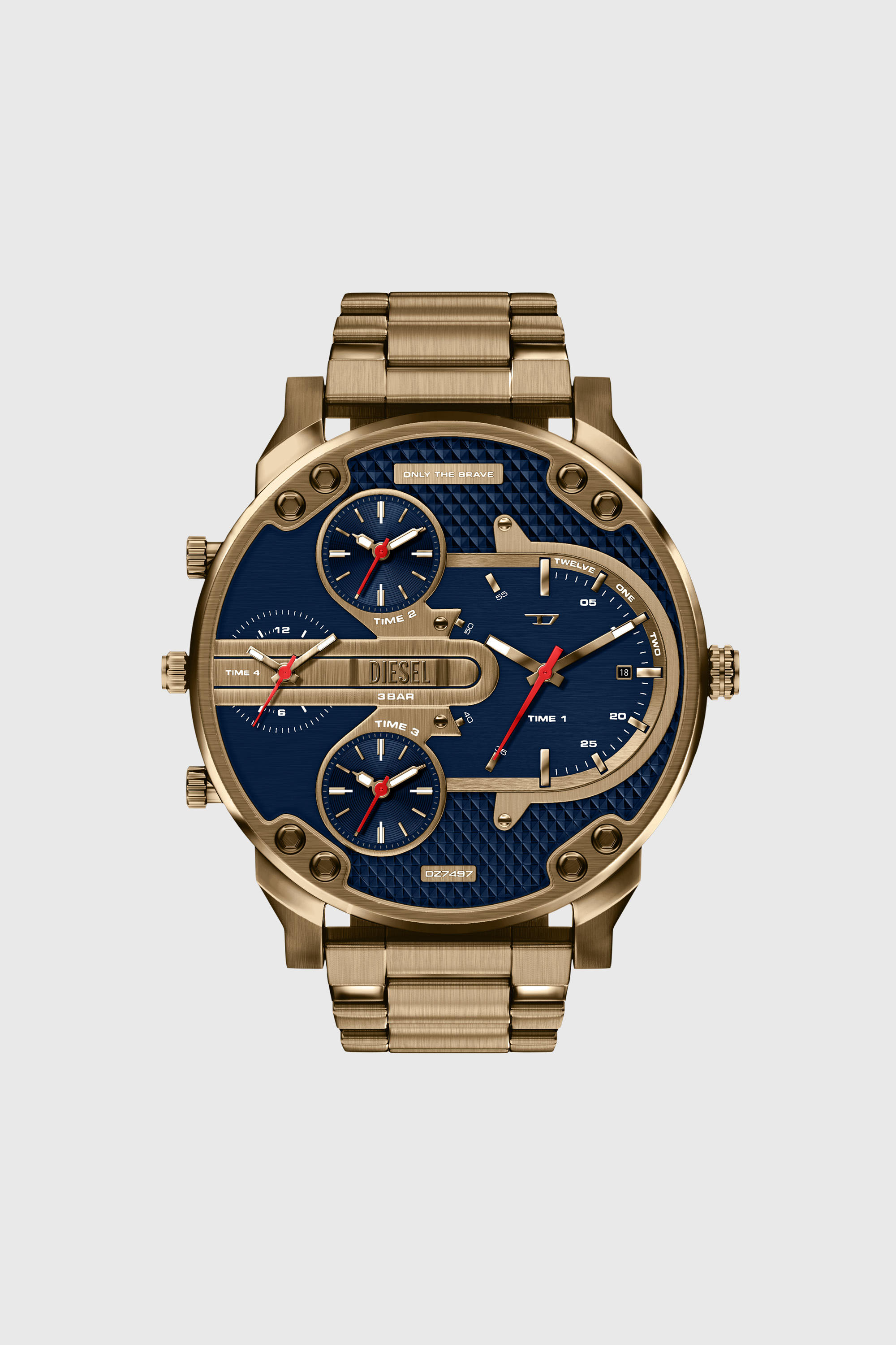 Diesel - DZ7497 WATCH, Male's Mr. Daddy Slim date antique gold-tone stainless steel watch in ゴールド - 1