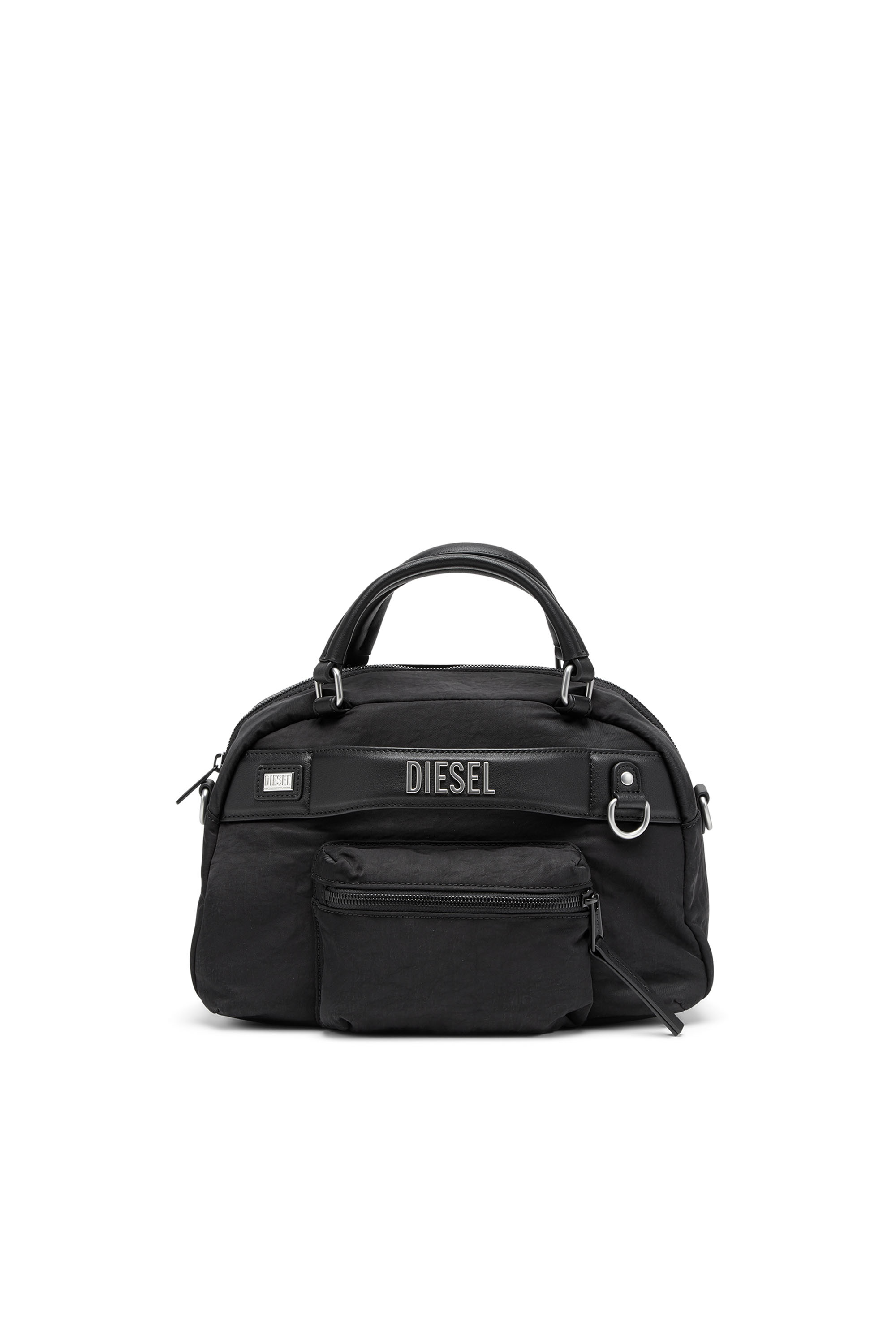 Diesel - LOGOS TOP HANDLE, Unisex's Logos-Handbag in recycled nylon in ブラック - 1