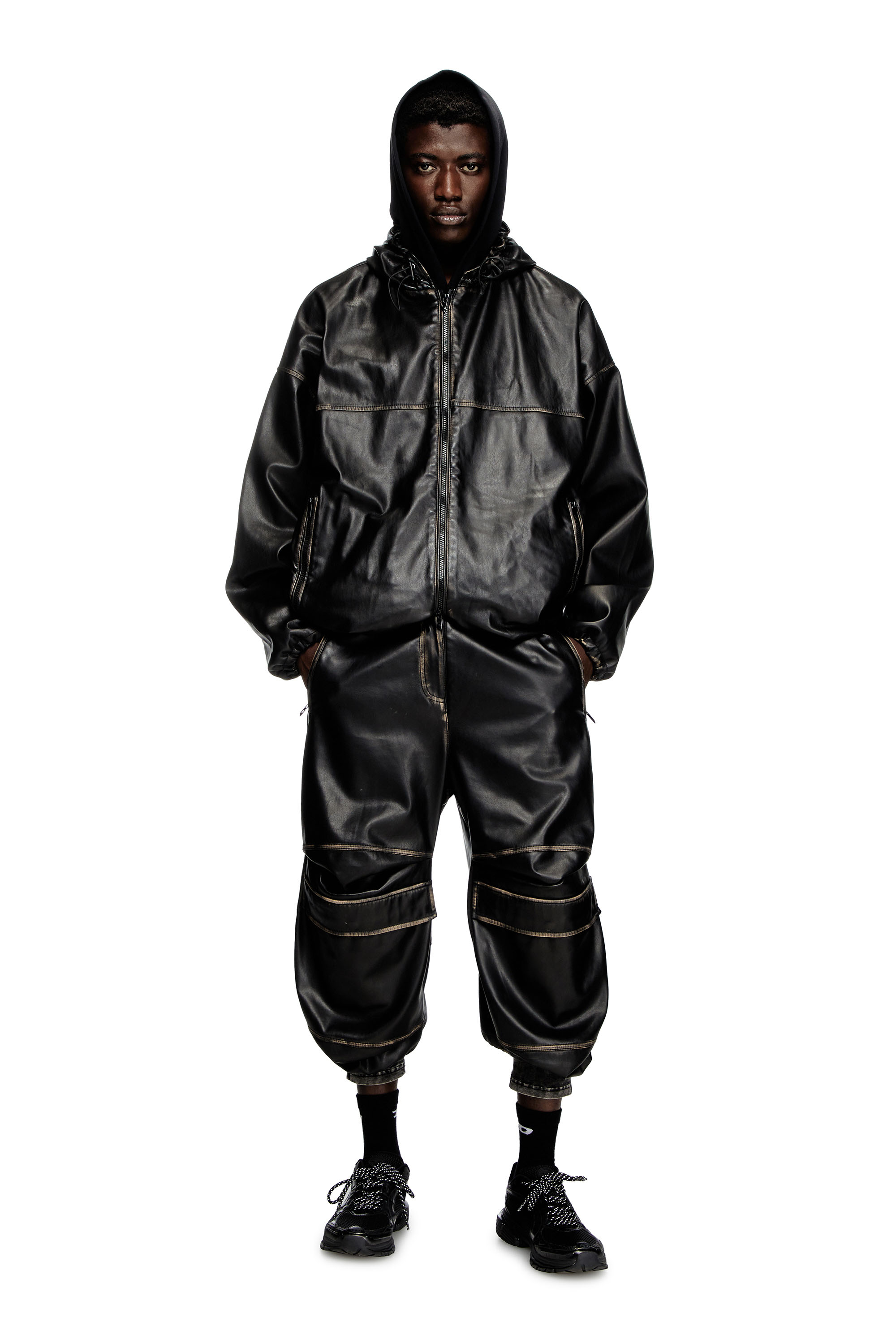 Diesel - J-ANTIL, Unisex's ジップアップジャケット in ブラック - 1