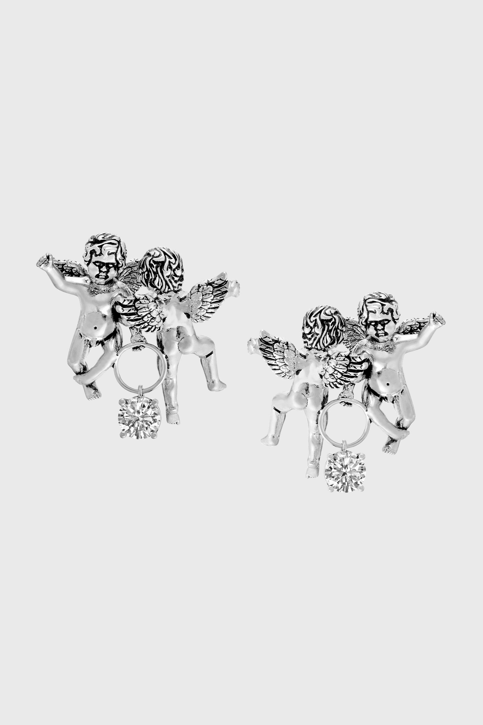 Diesel - DX1753040, Unisex's Silver-tone angel drop earrings in シルバー - 2