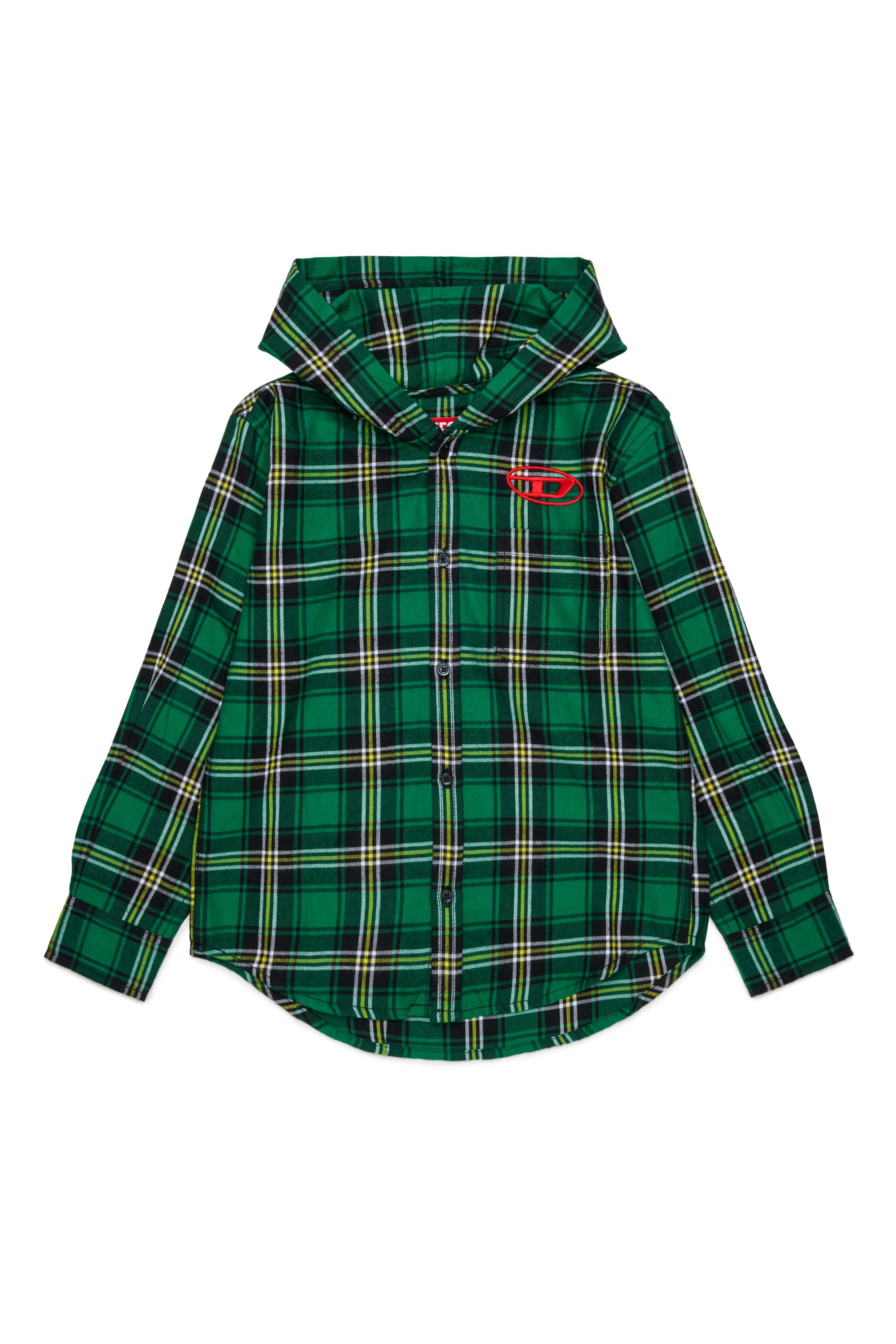 Diesel - CHECK OVER, Male's シャツ in グリーン - 1
