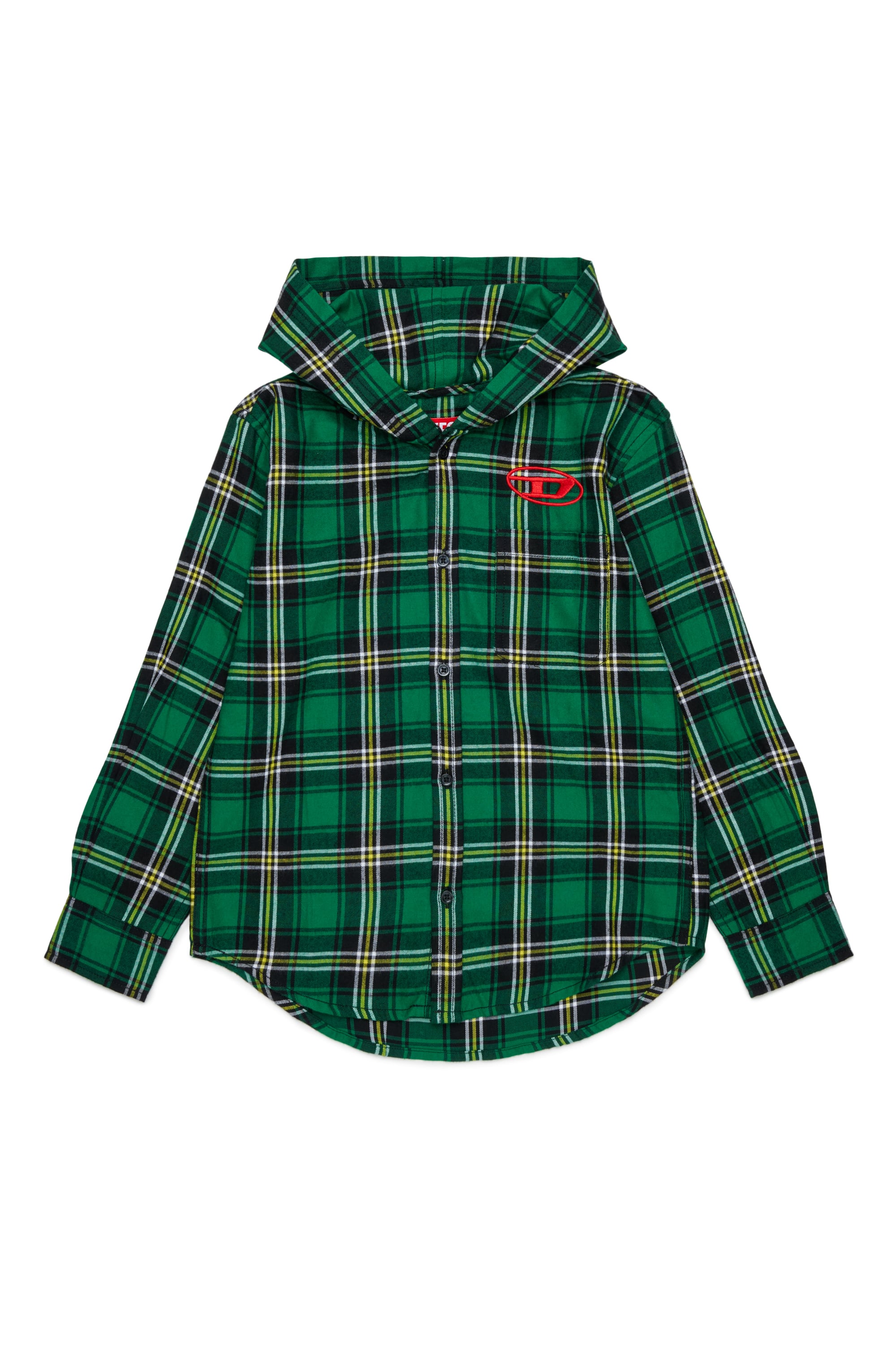 Diesel - CHECK OVER, Male's シャツ in グリーン - 1