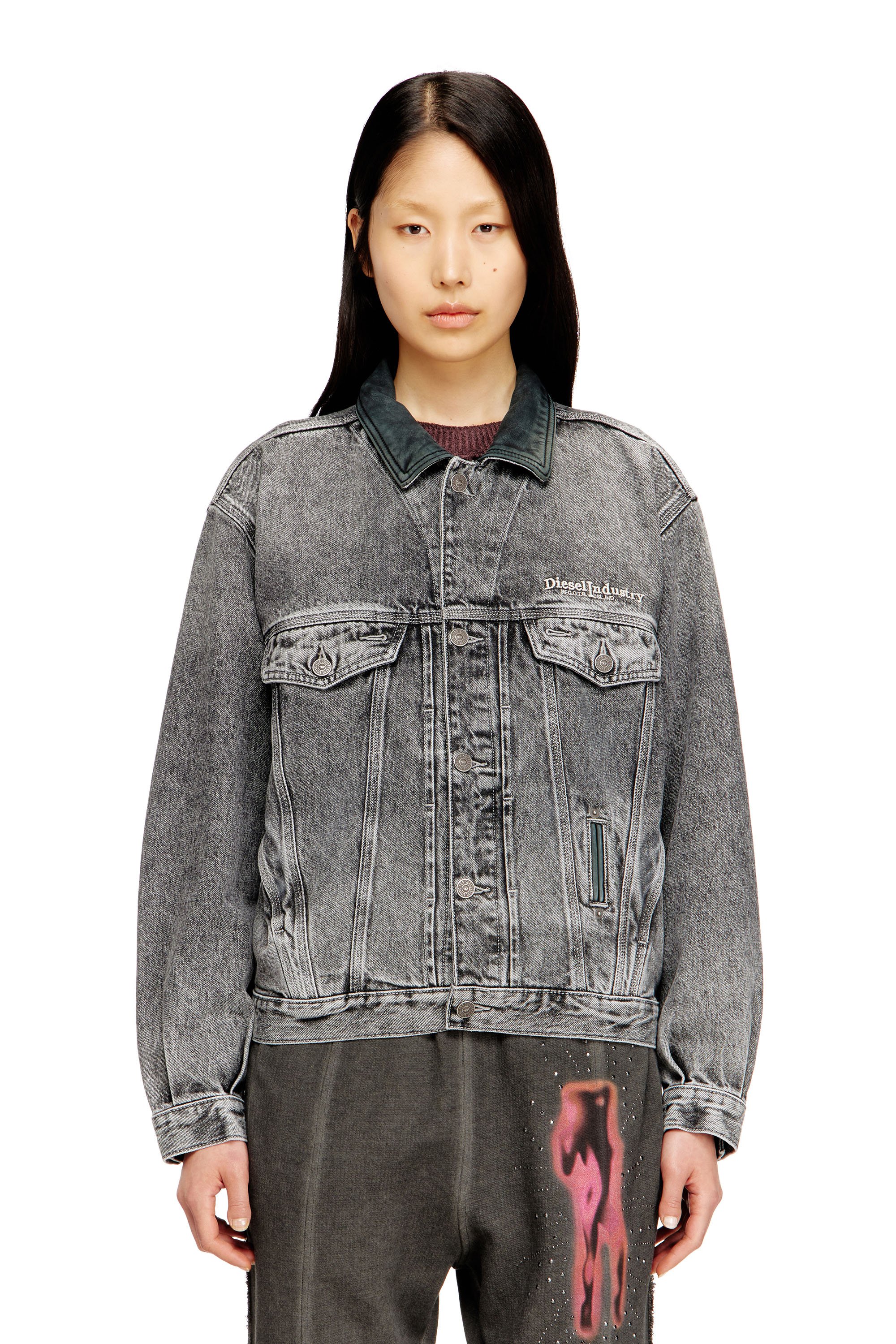 Diesel - D-DENVER-S, Unisex's デニムジャケット in グレー - 6