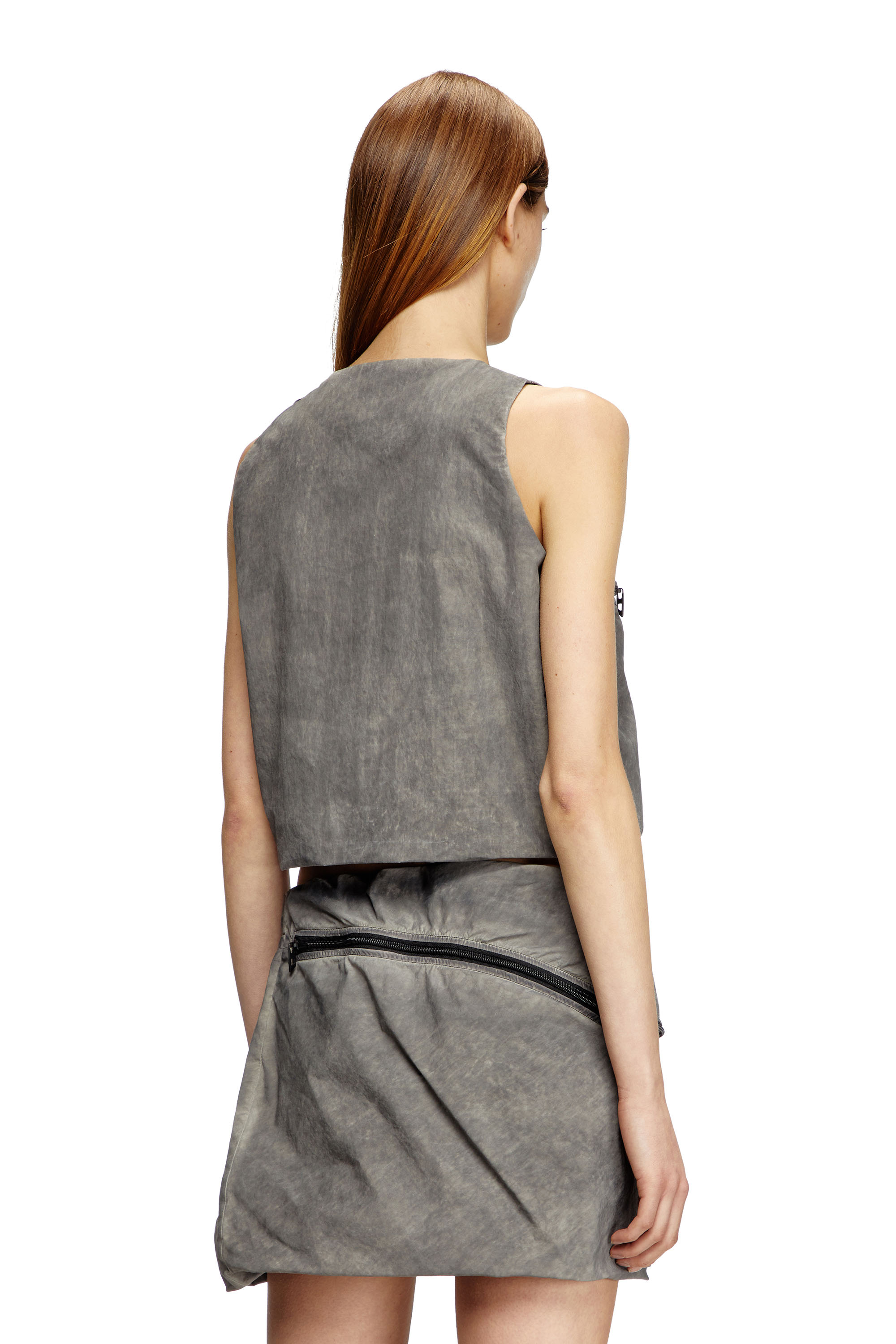 Diesel - T-ORIGIN, Female's Bubble top with utility pocket in グレー - 4