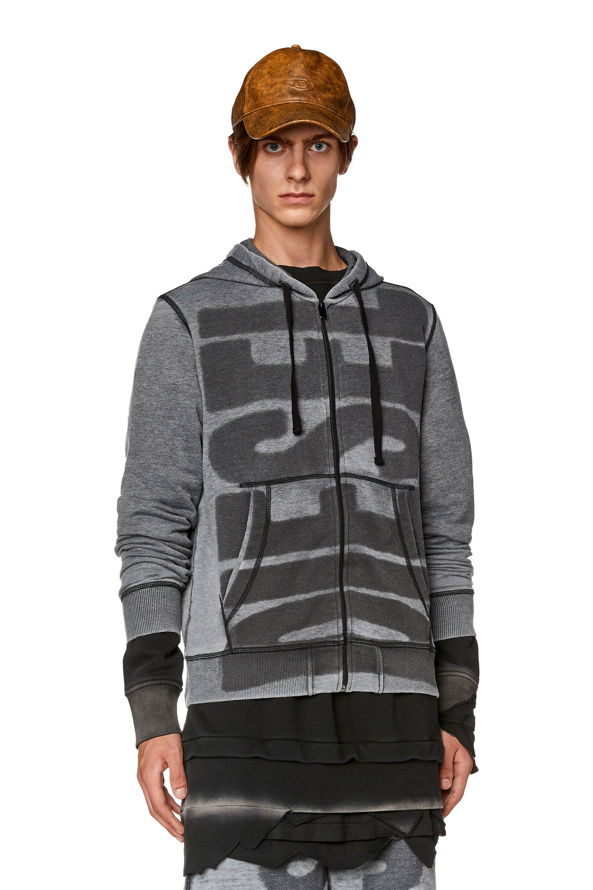 Diesel - S-GINN-HOOD-ZIP-L1, ブラック - Image 1