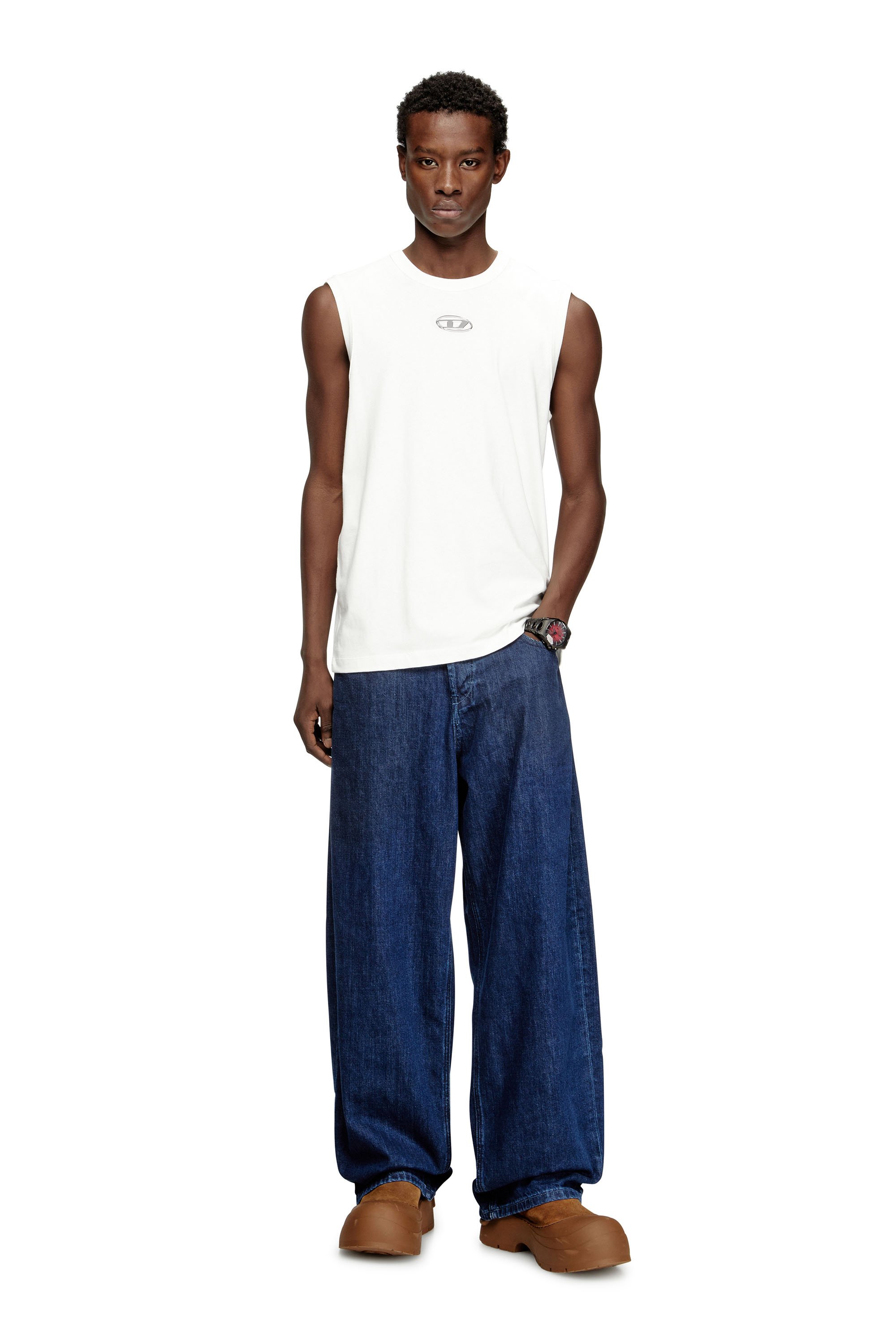Diesel - T-BISCO-IOD, Male's スリーブレスカットソー in ホワイト - 1