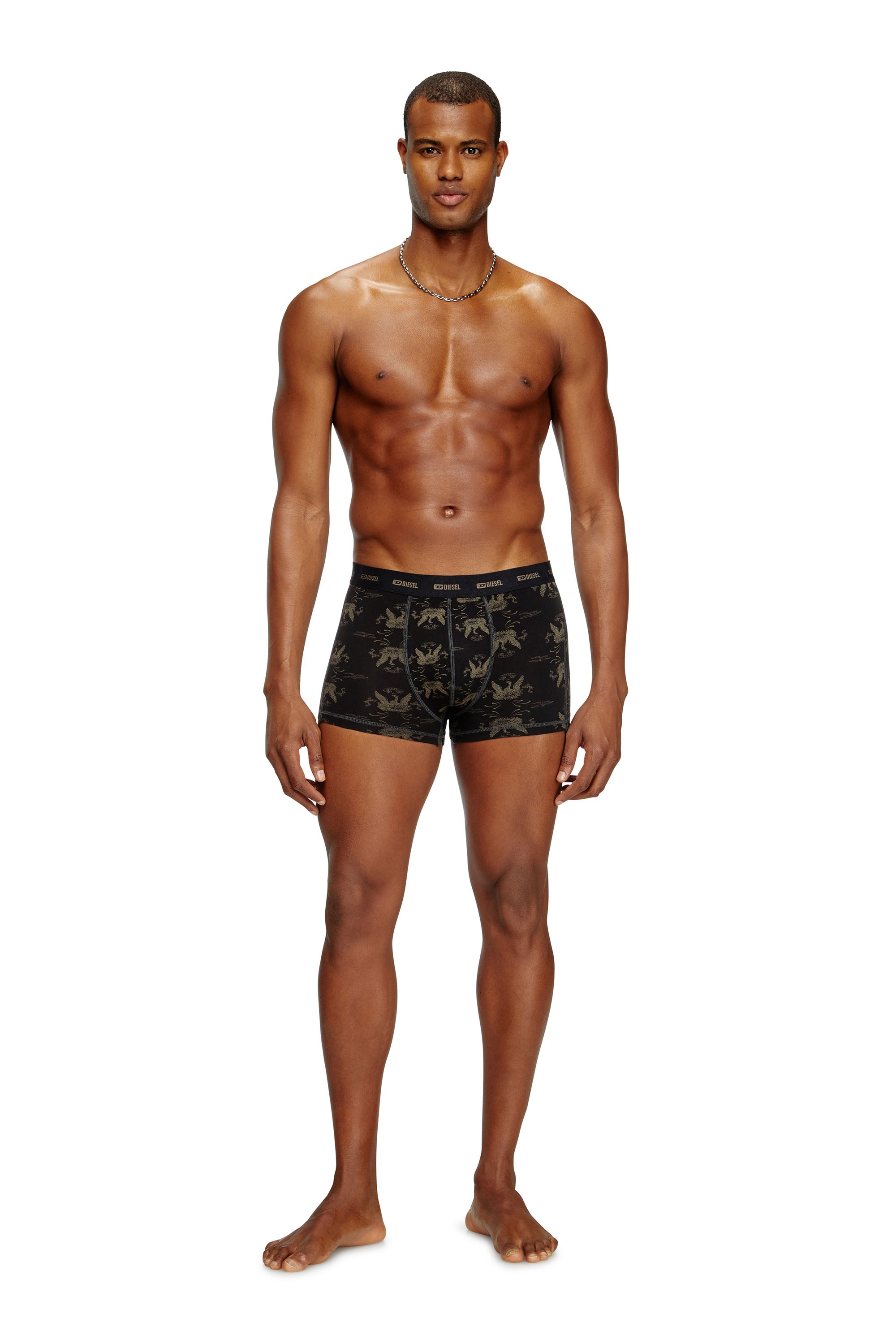 Diesel - DAMIEN-UTLT-3PACK, Male's 3-pack boxer briefs with Phoenix print in ブラック/ベージュ - 3
