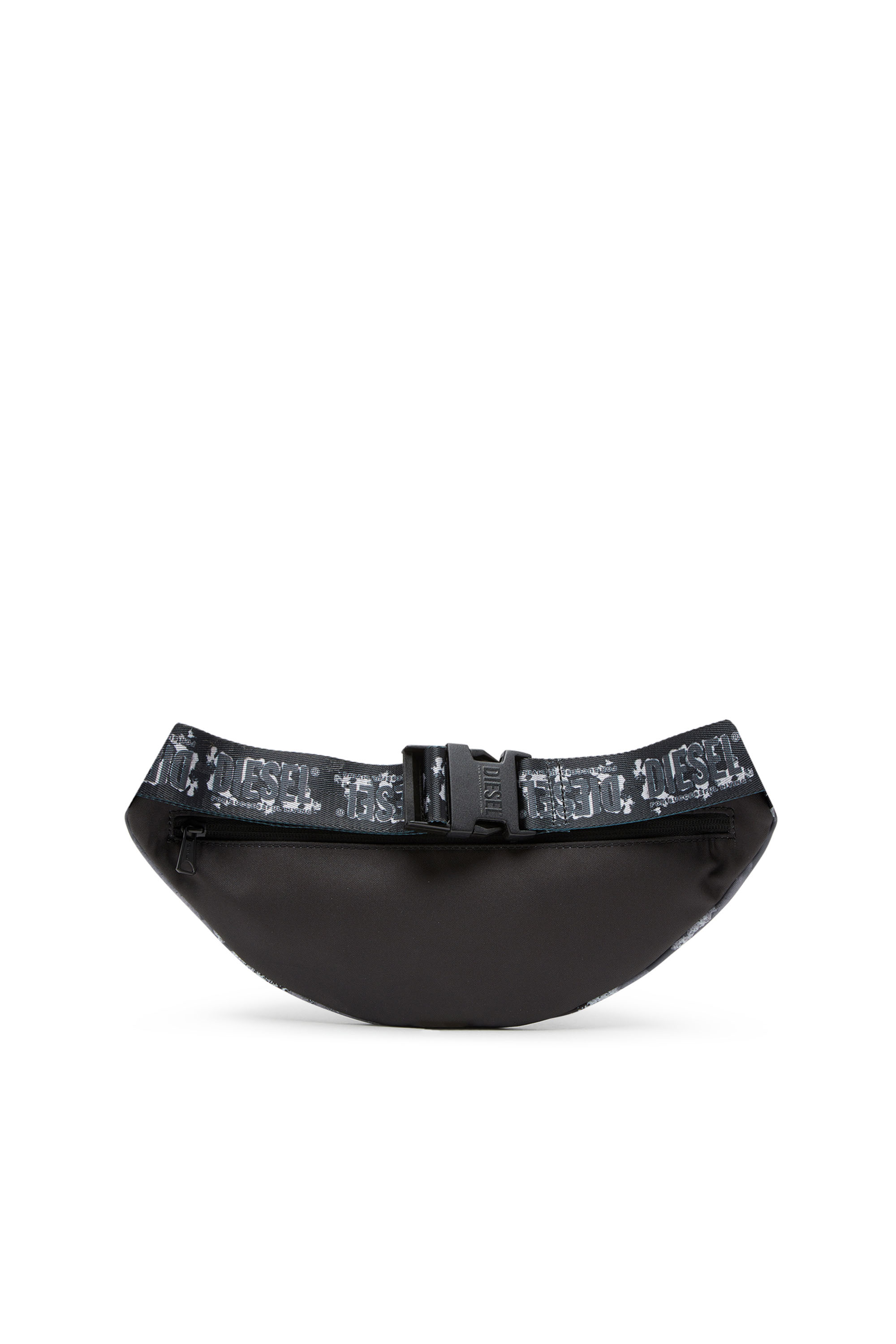 Diesel - RAVE BELTBAG X, Male's Rave-Belt bag with bleeding logo print in ブラック/グレー - 2