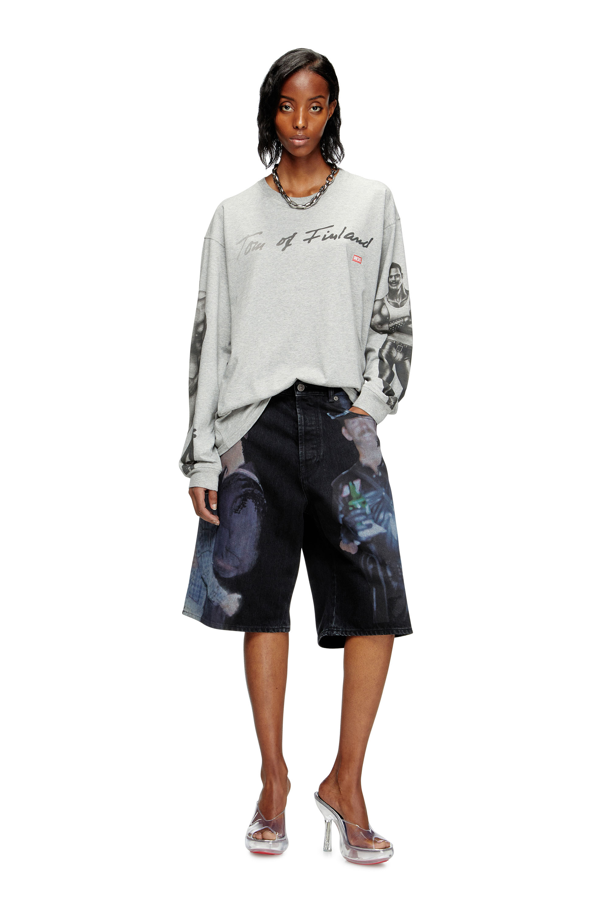 Diesel - PR-T-BOXT-LS-TOM25, Unisex's Long-sleeve T-shirt with graphic print in グレー - 4