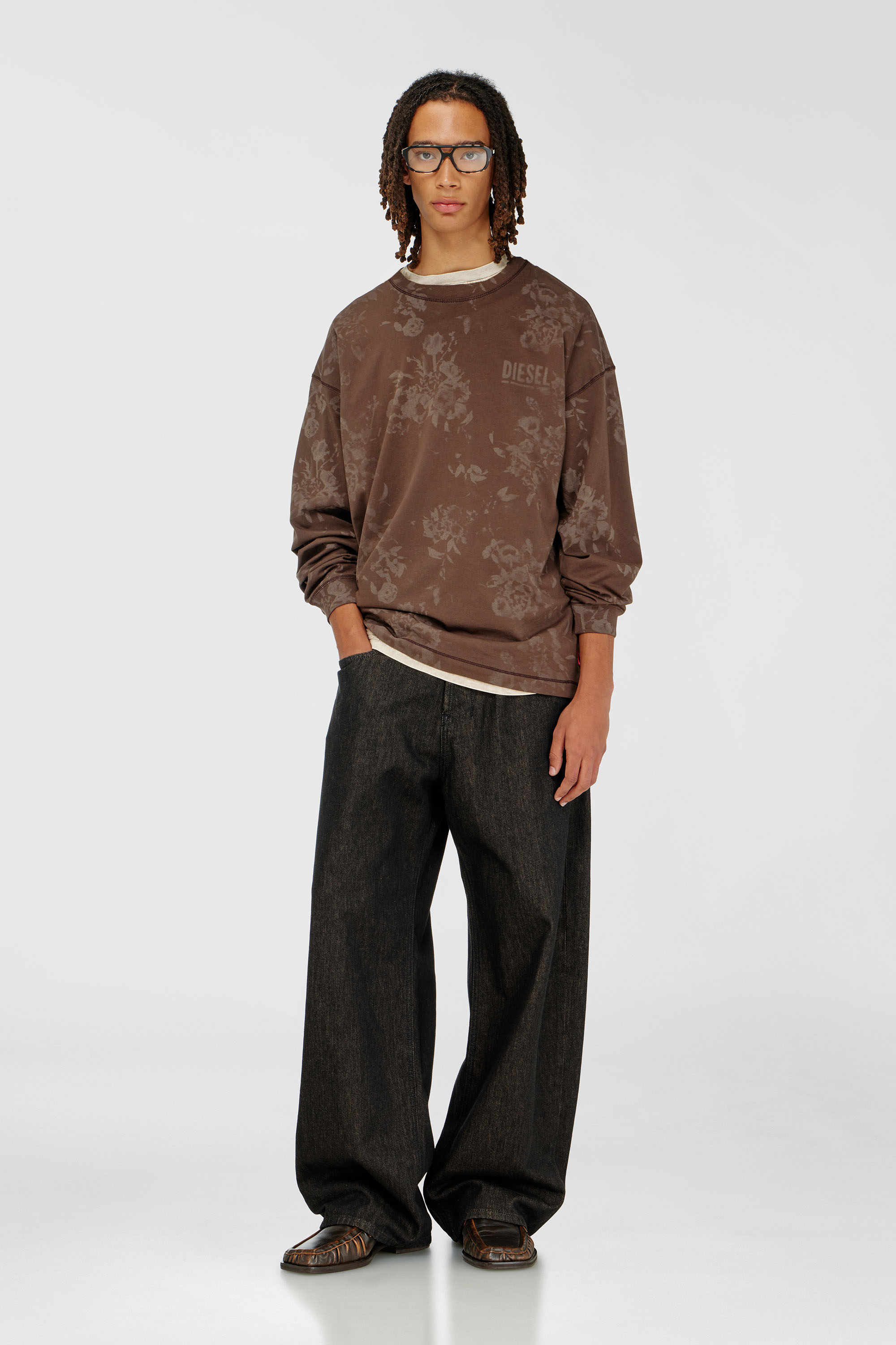Diesel - T-BOXT-LS-NOT, Male's 長袖Tシャツ in ブラウン - 1