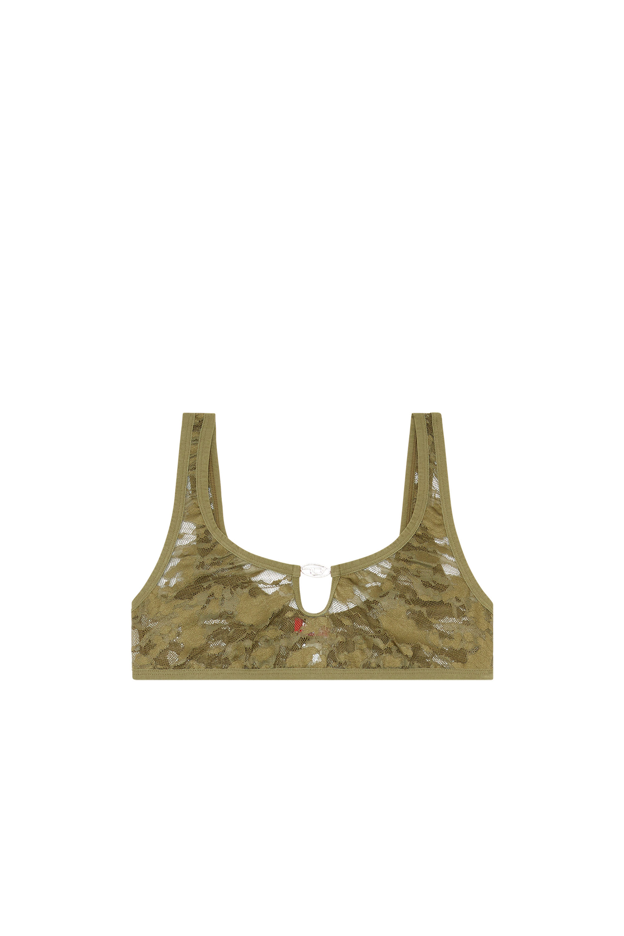 Diesel - UFSB-D-OVAL-LACE-BRALETTE, Female's Camo lace bralette with Oval D plaque in ミリタリーグリーン - 2