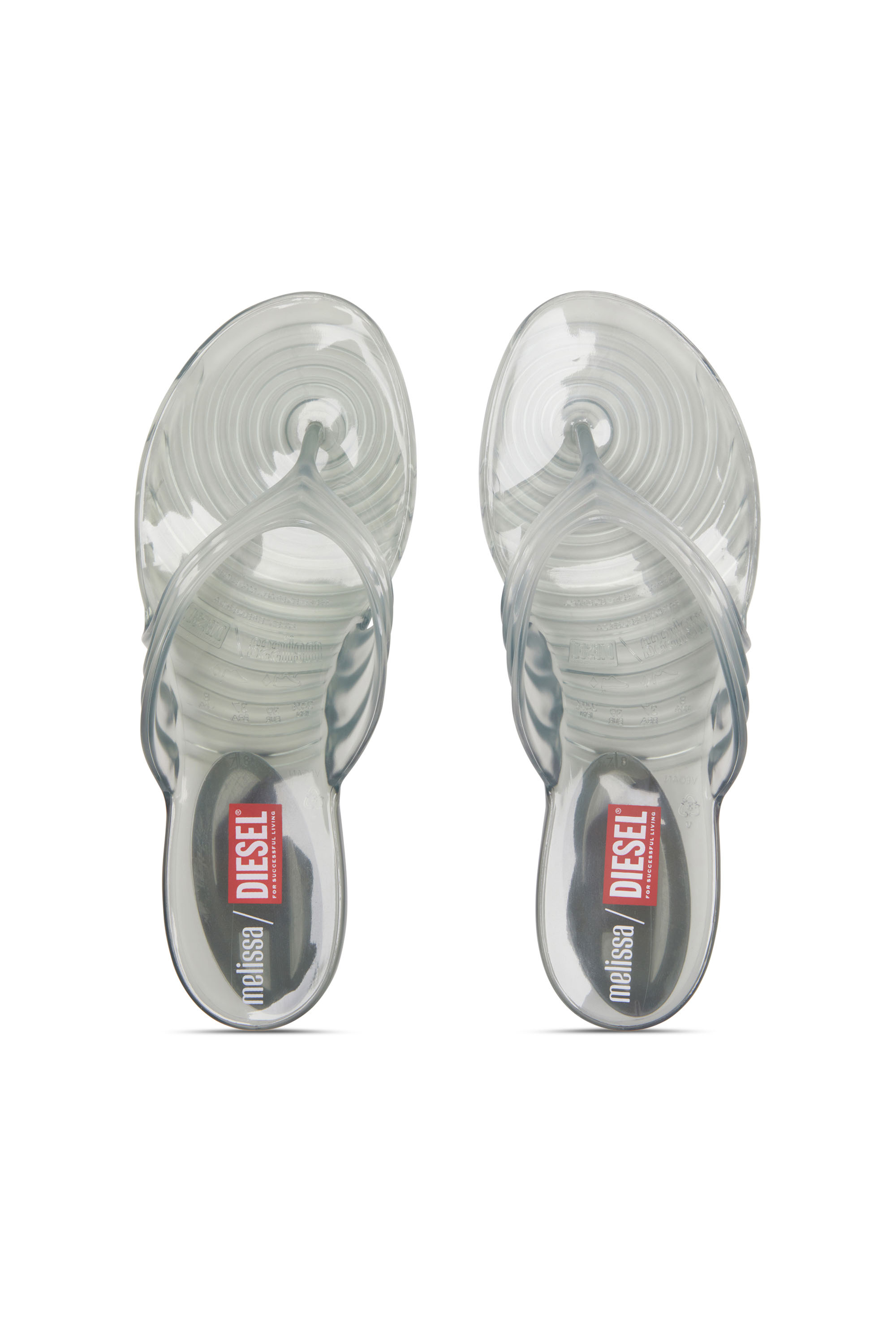 Diesel - MELISSA QUANTUM THONG, Female's Sculptural flip-flops in Melflex® in ライトグレー - 6
