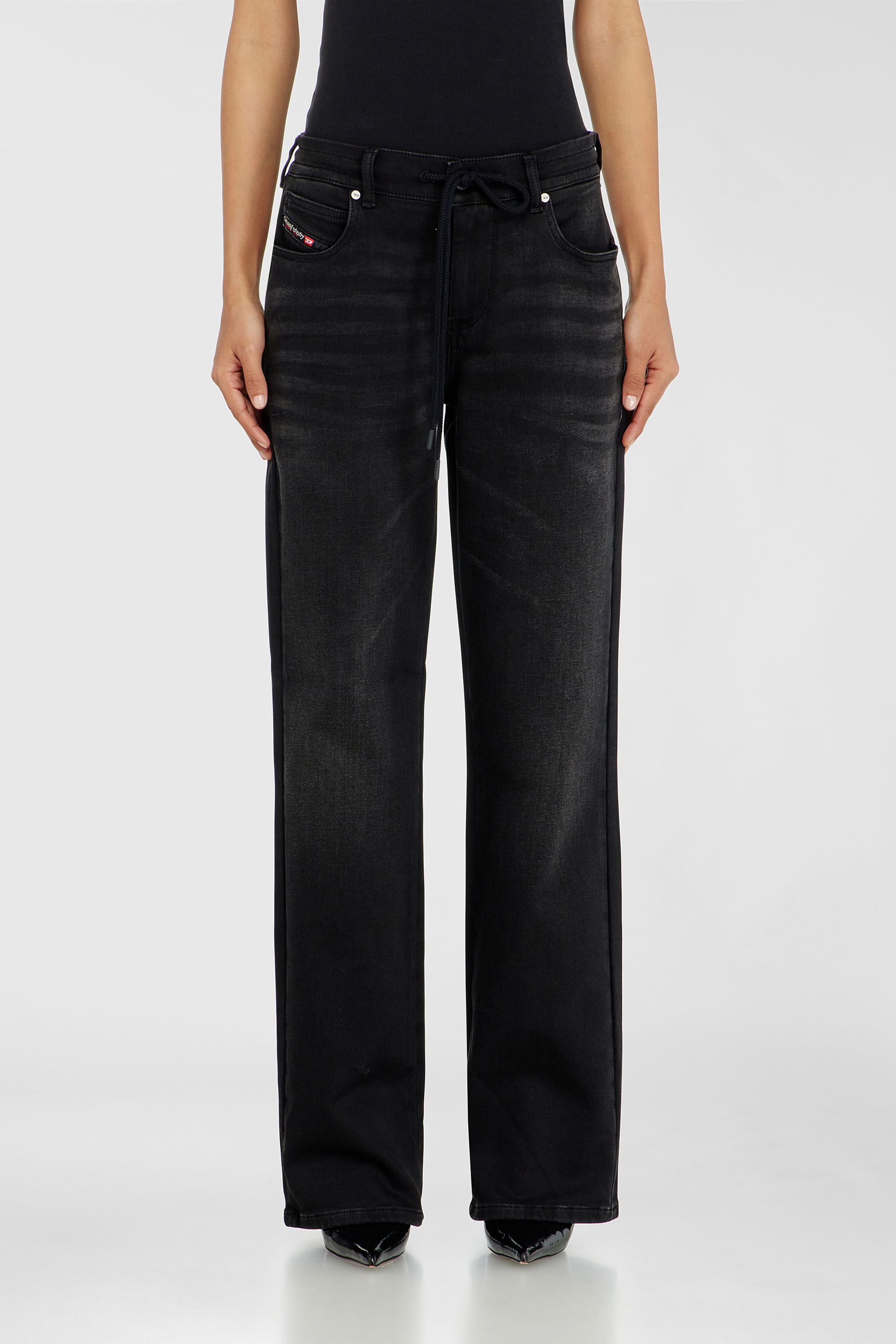 Diesel - Female's Regular 2071 D-Meel Joggjeans&reg; 09P90, ブラック/ダークグレー - 2