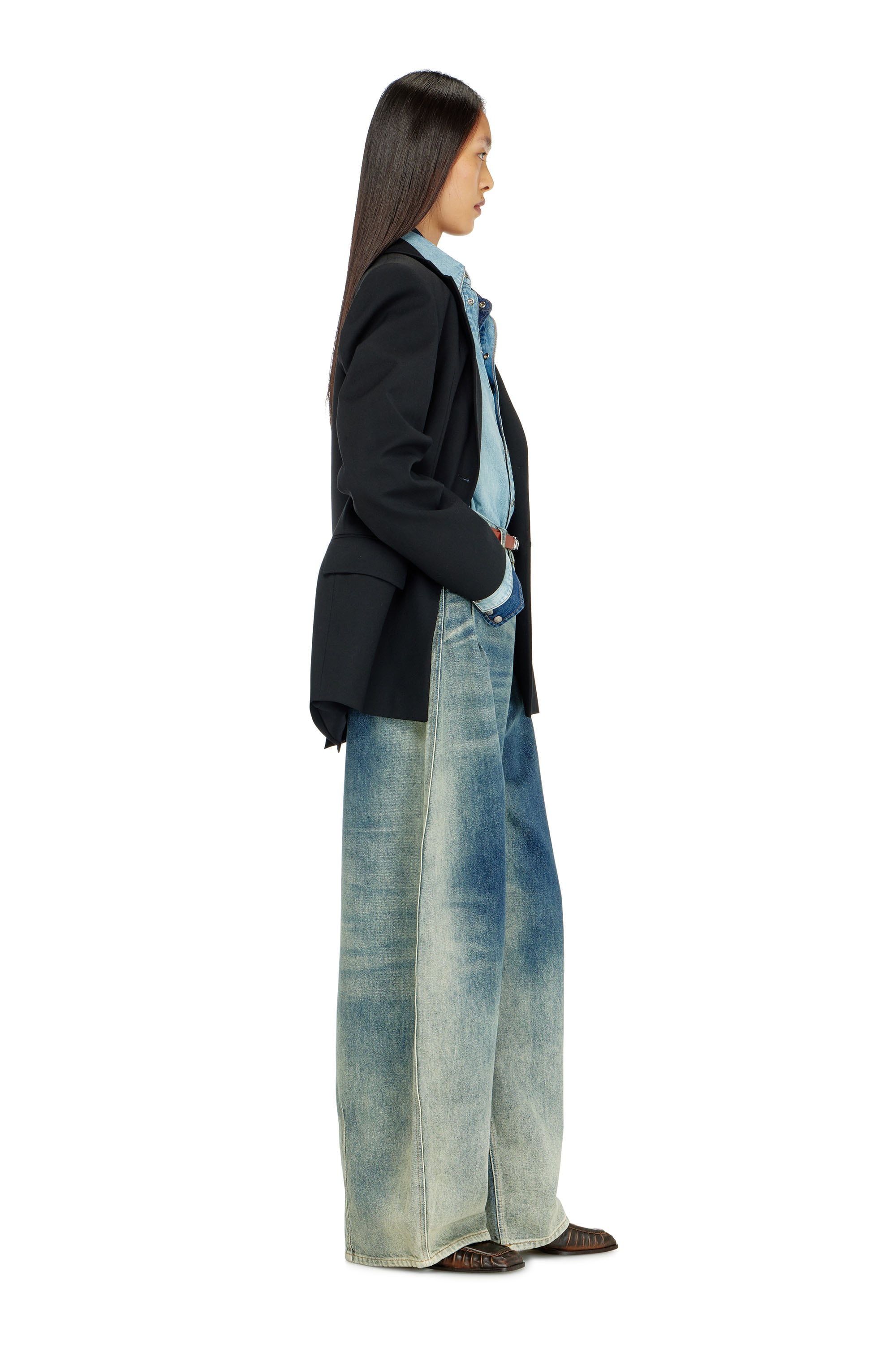 Diesel - Female's Relaxed Jeans 1987 D-Khelz 007EF, ミディアムブルー - 2