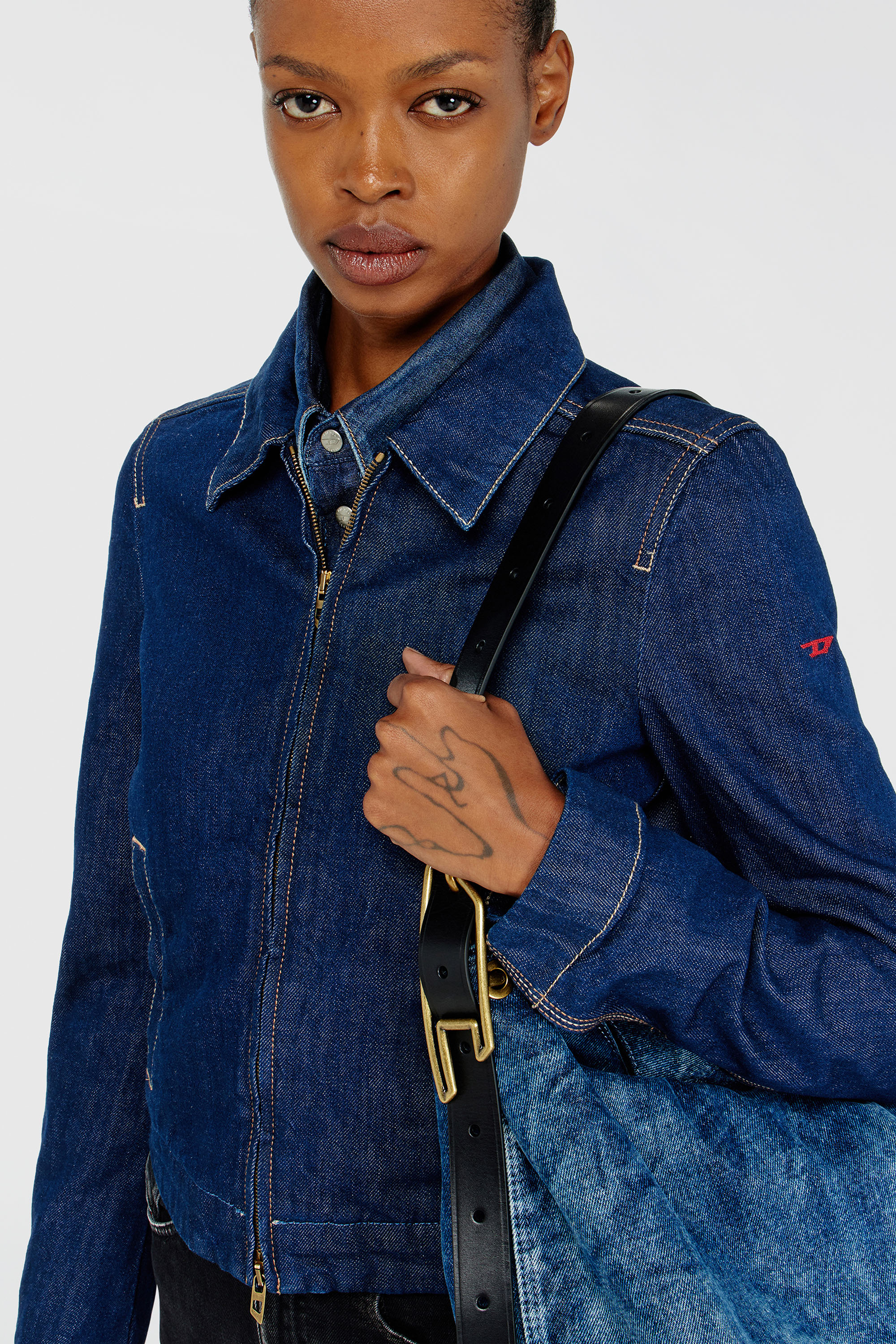 Diesel - DE-CORB, Female's デニムジャケット in ダークブルー - 4