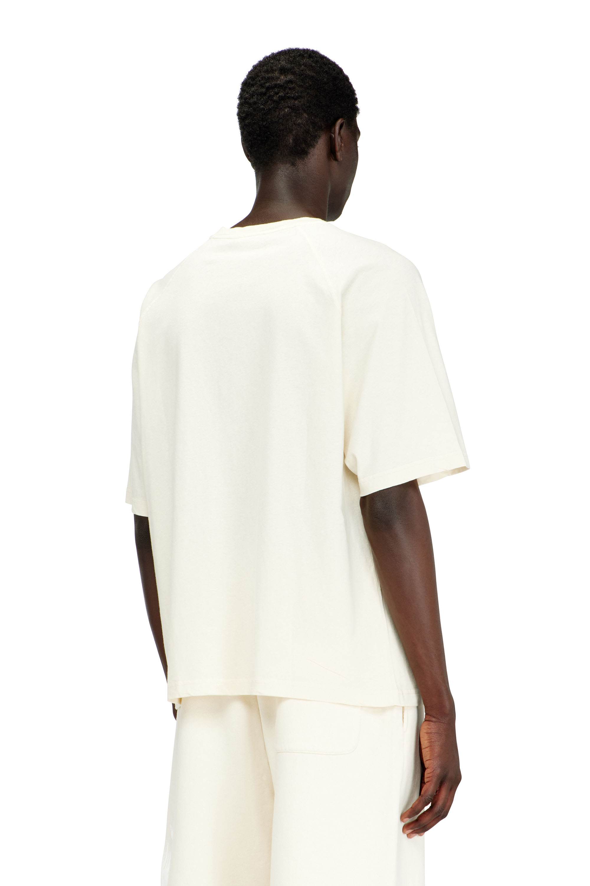 Diesel - T-JUSSI-A, Male's Printed T-shirt in cotton and hemp in ホワイト - 4