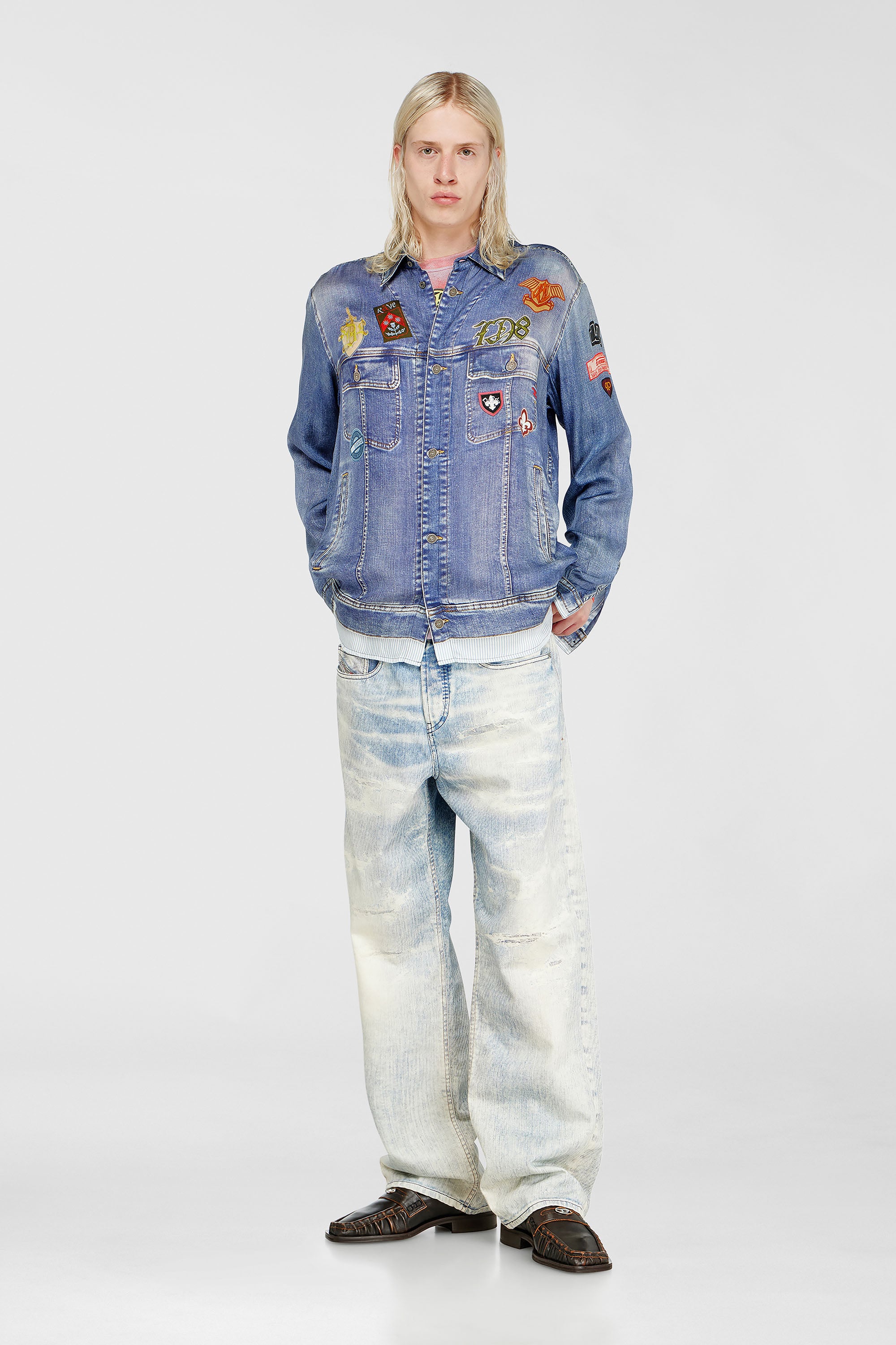 Diesel - S-SIMPLY-PATCH, Male's シャツ in ミディアムブルー - 2