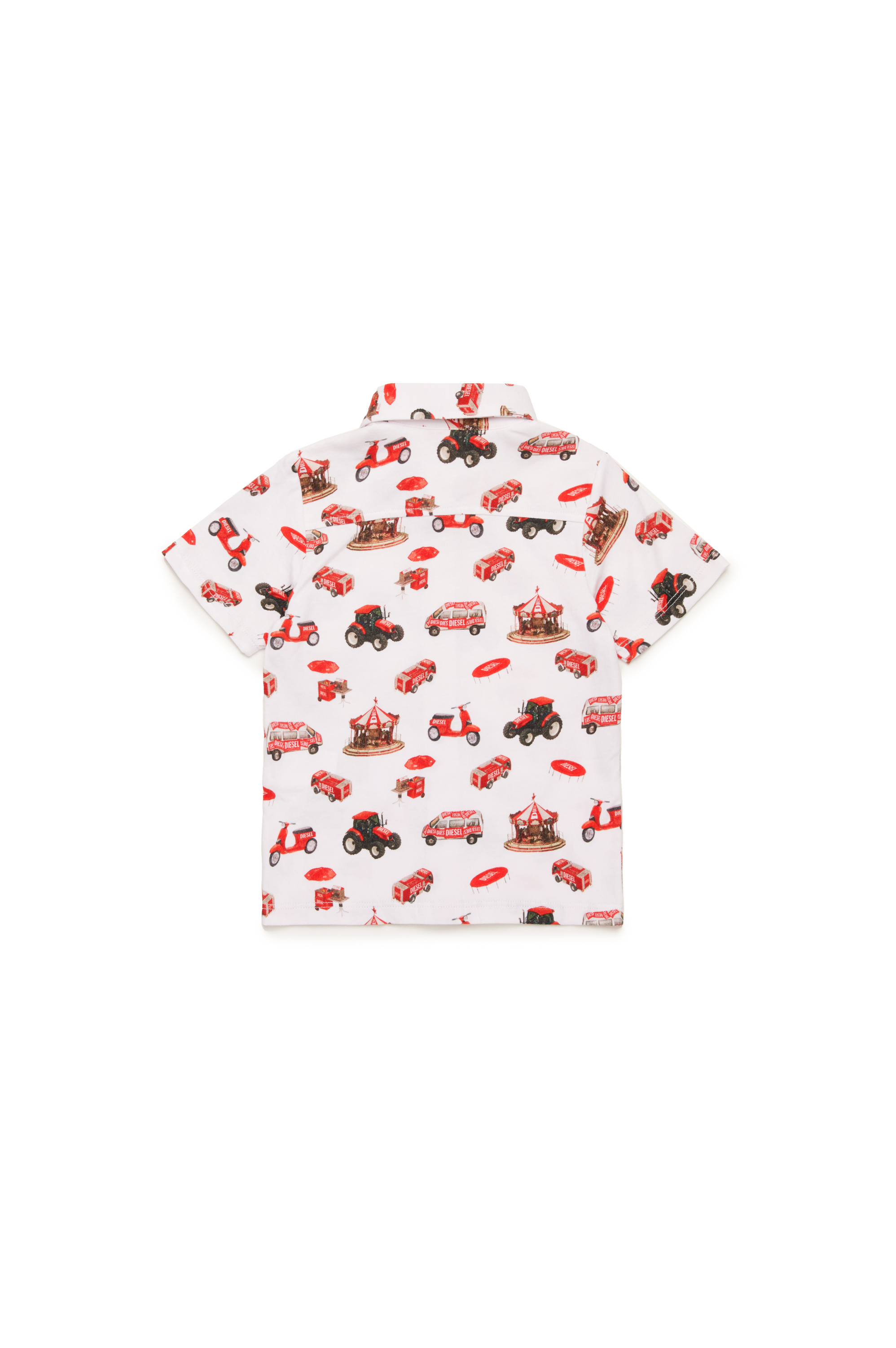 Diesel - MCALLEB, Male's Cotton shirt with vehicle print in マルチカラー/ホワイト - 2