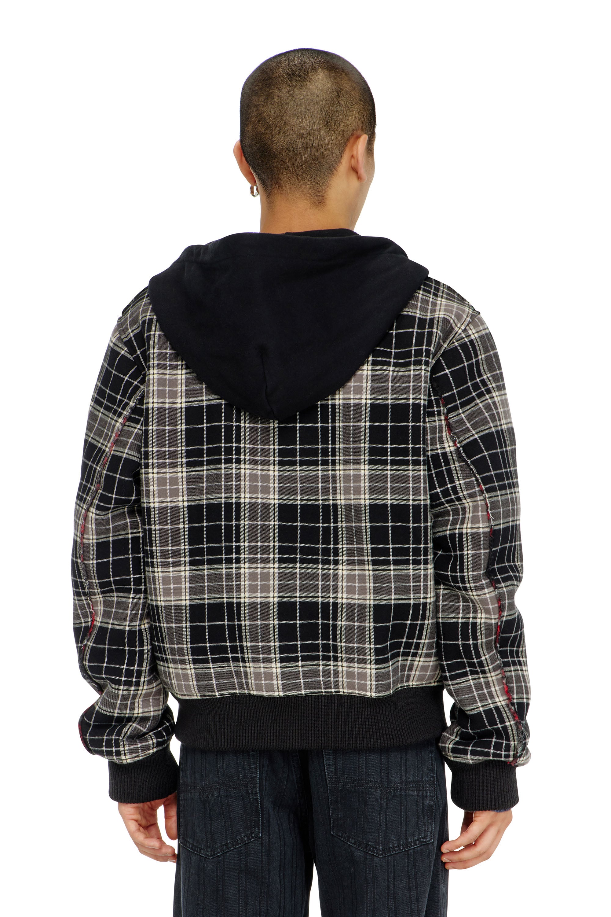 Diesel - W-KUNST, Male's ボンバージャケット in グレー/ブラック - 4