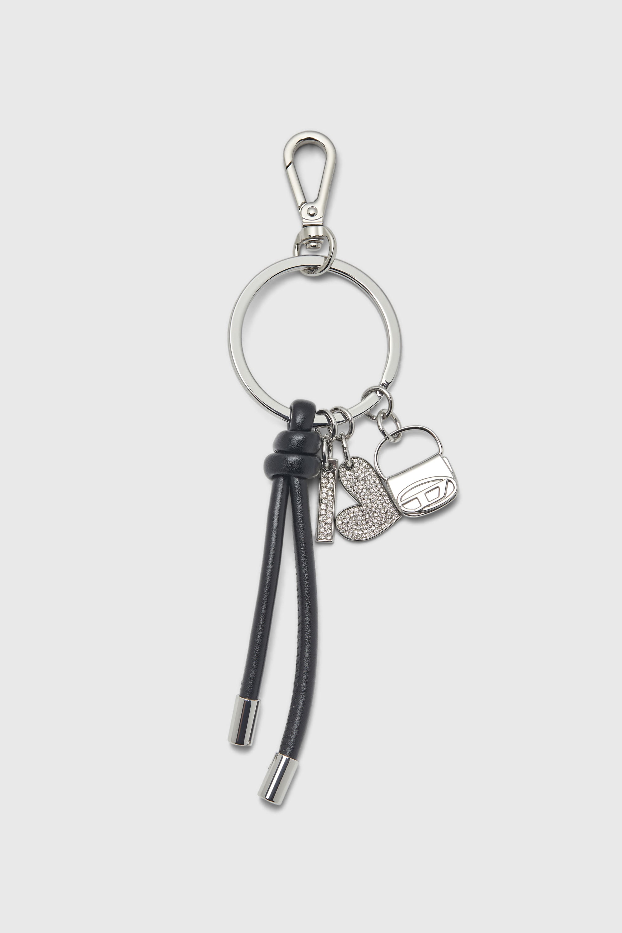 Diesel - MULTI III, Female's Keyring charm with heart and bag pendants in シルバー/ブラック - 1