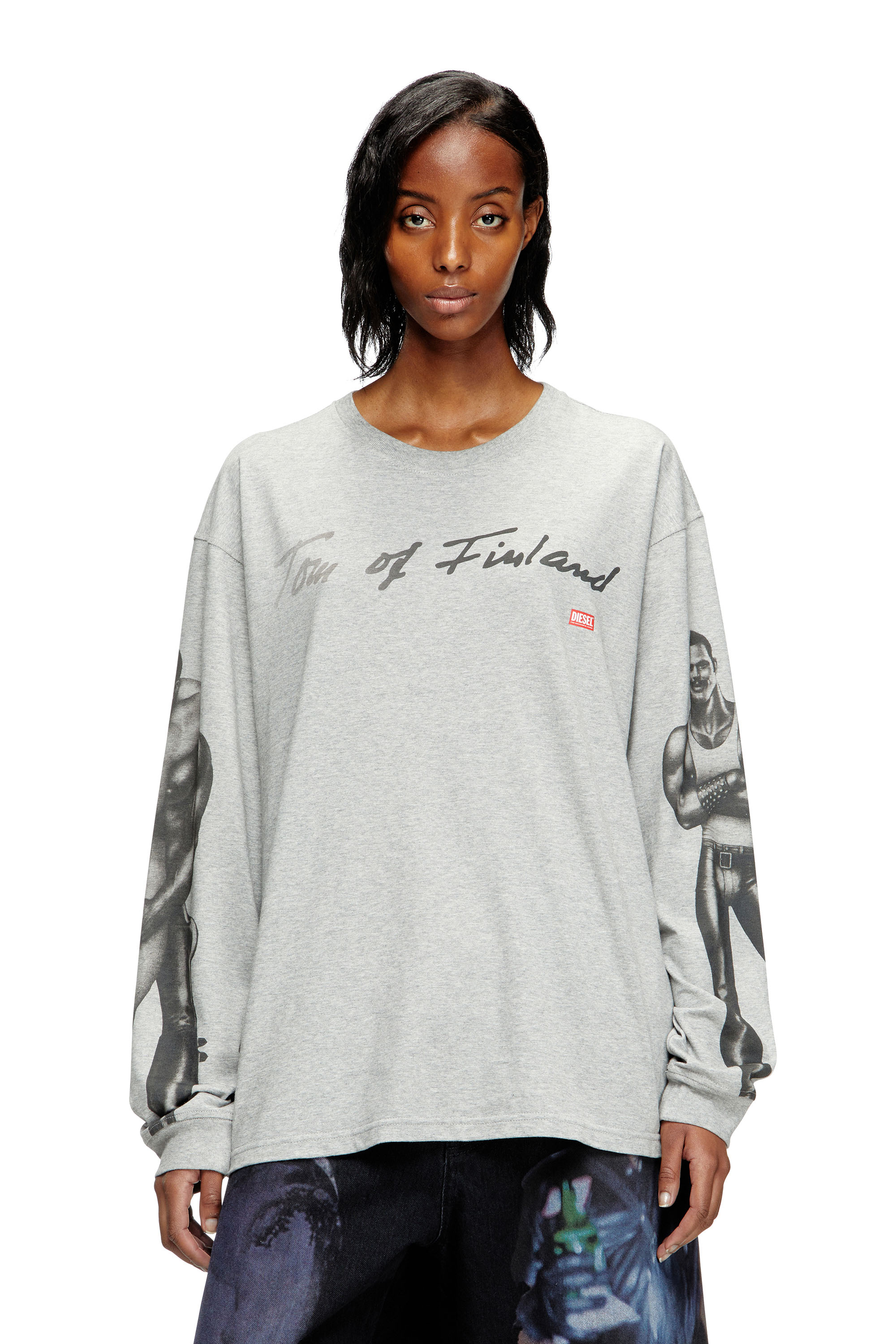 Diesel - PR-T-BOXT-LS-TOM25, Unisex's Long-sleeve T-shirt with graphic print in グレー - 1