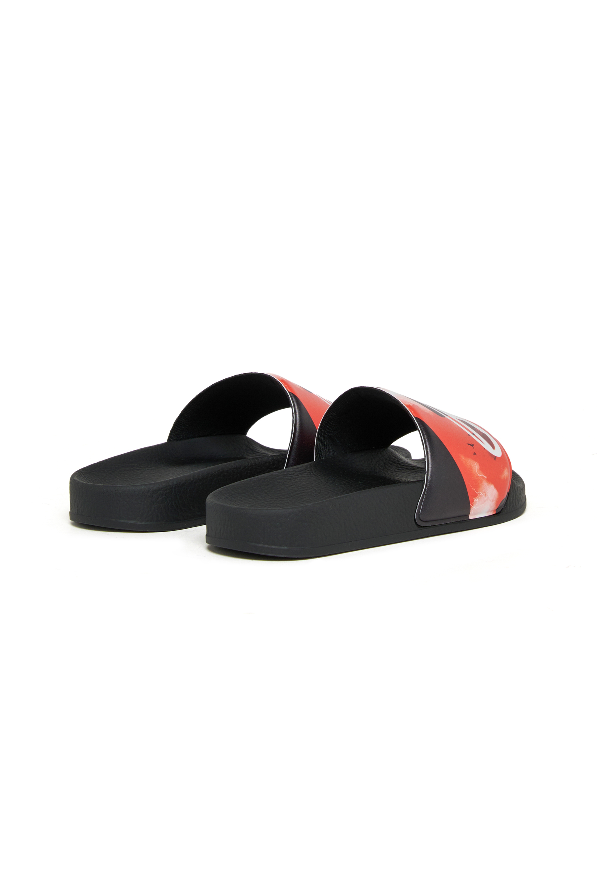 Diesel - SA-BWDIGF, Unisex's SA-BWDIGF-Slides with warped logo in ブラック - 3