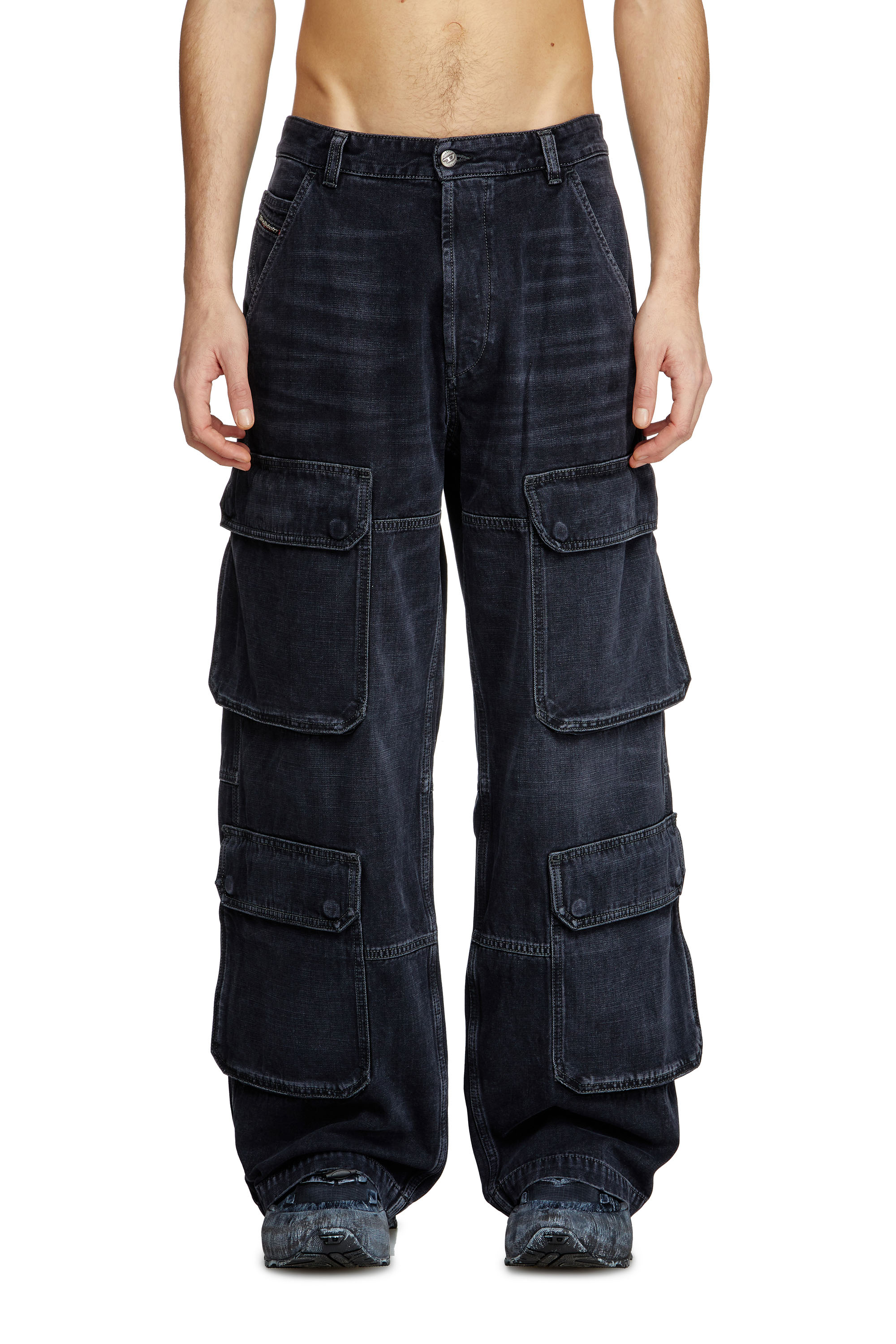 Diesel - Male's Relaxed Jeans D-Touch 007Z9, ブラック/ダークグレー - 3