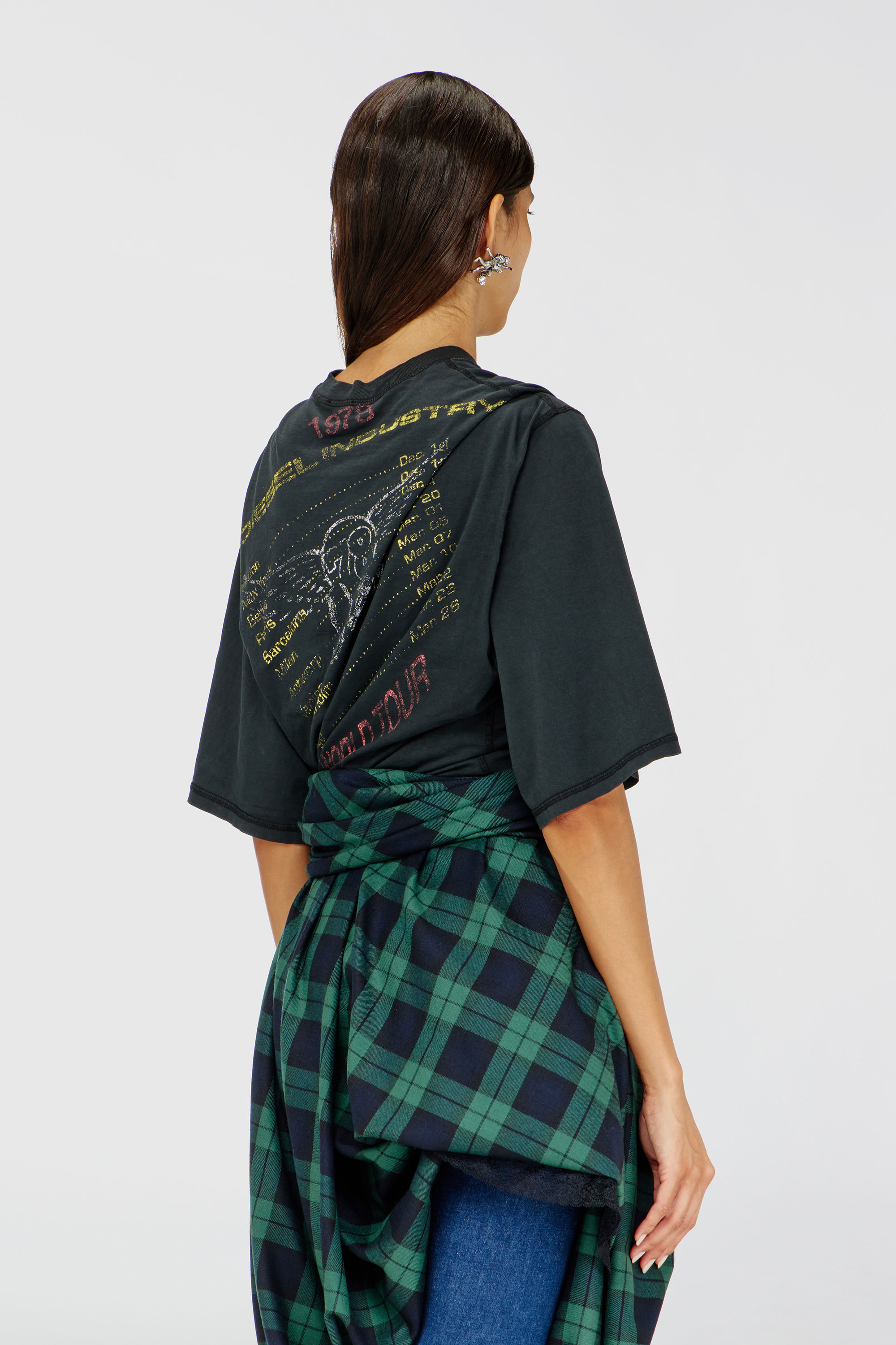 Diesel - T-MILLA-JER, Female's T-shirt bodysuit with concert graphics in ブラック - 5