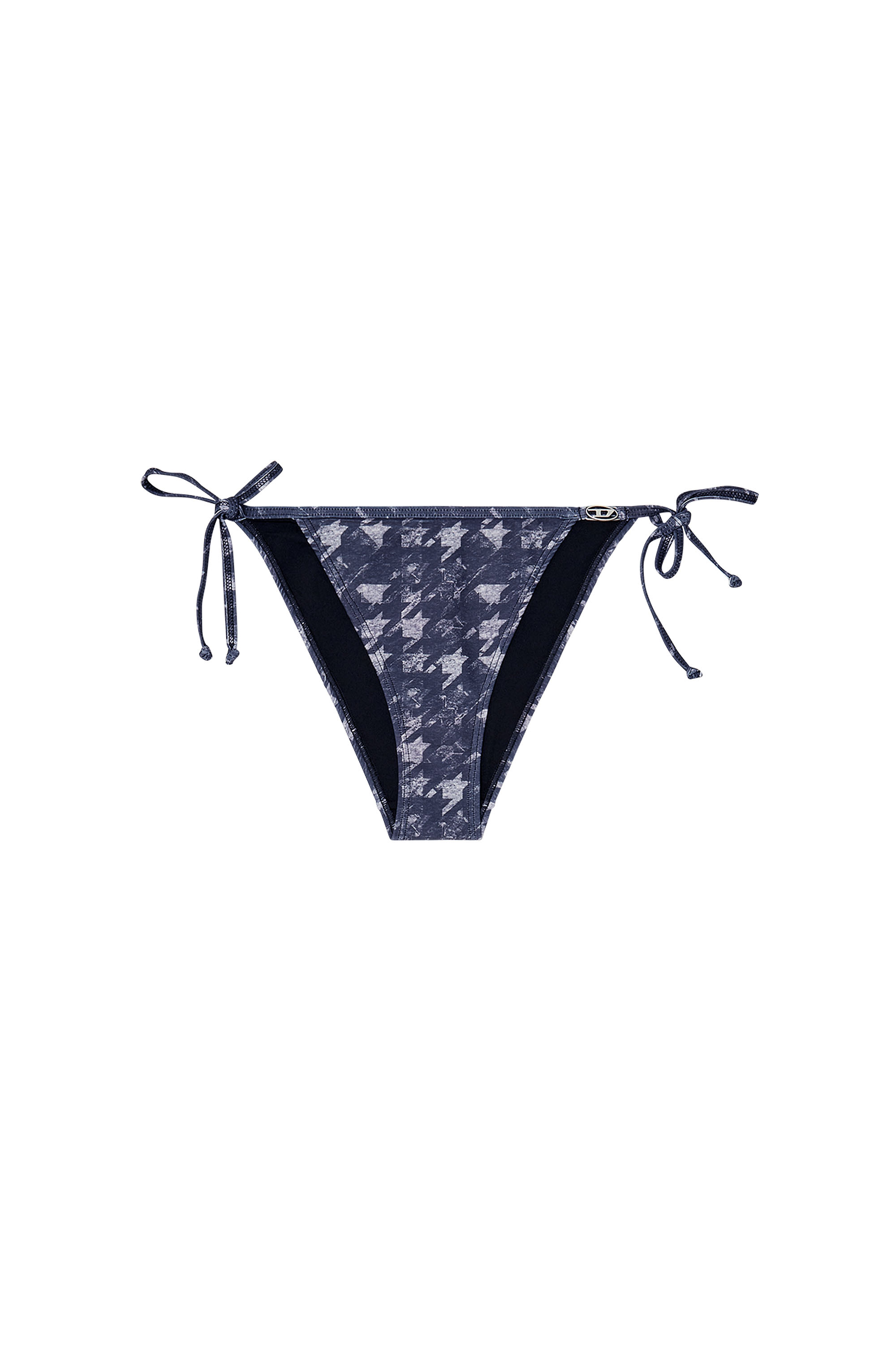 Diesel - BRIGITTES-DNM, Female's Houndstooth bikini bottoms with side ties in ダークブルー - 3