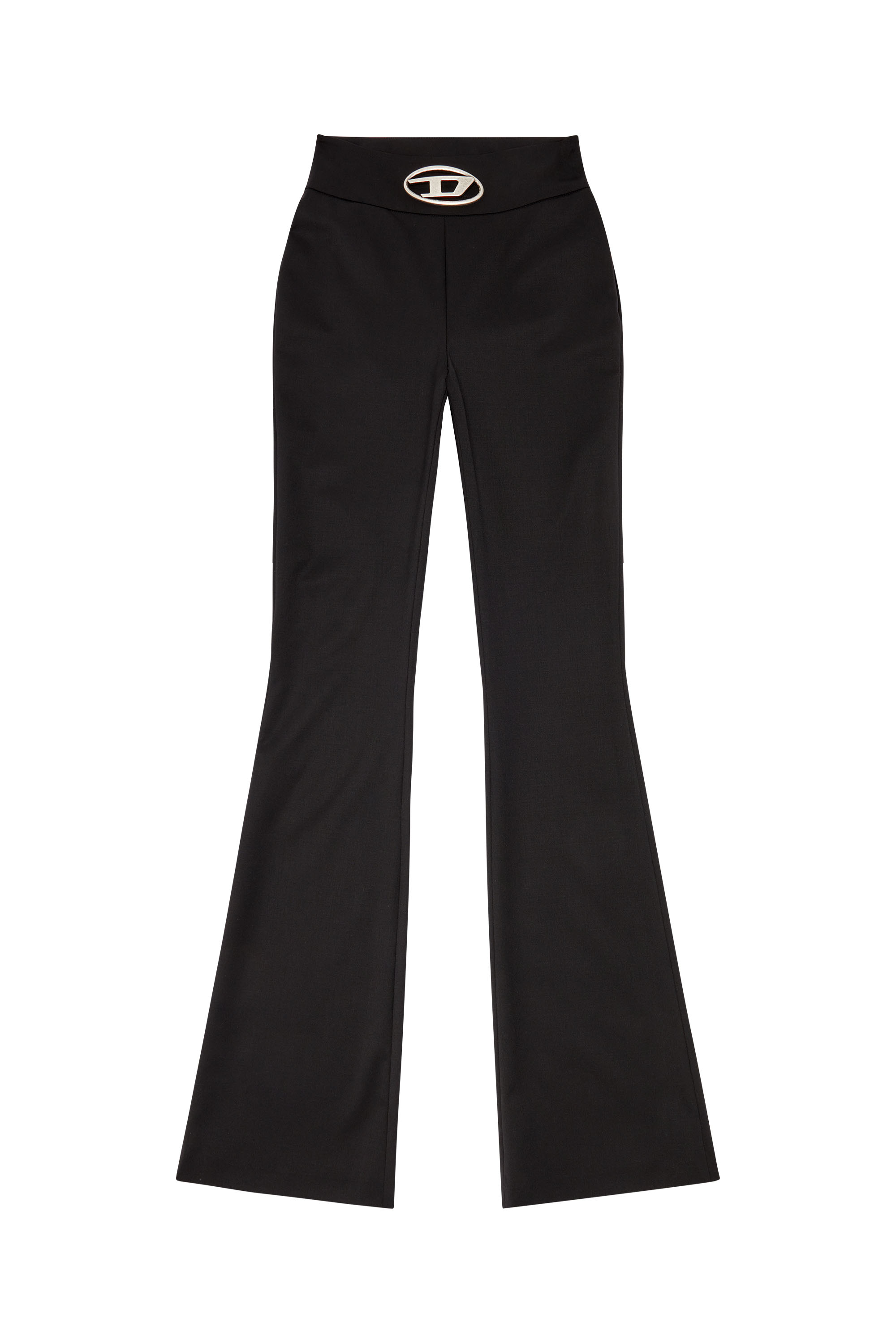 Diesel - P-ERSEUS, Female's Twill pants with metal Oval D plaque in ブラック - 2