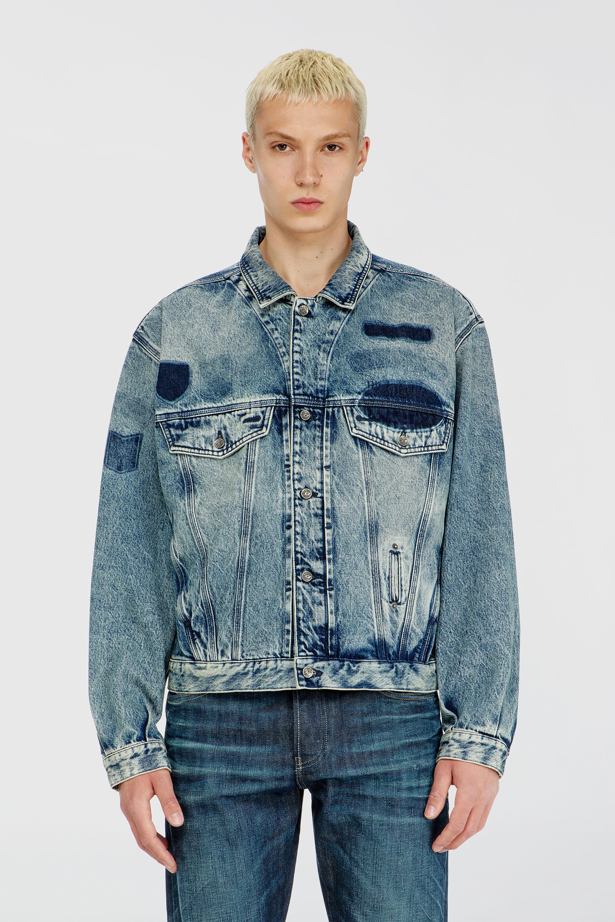 Diesel - D-DENVER-S2, Unisex's デニムジャケット in ミディアムブルー - 1