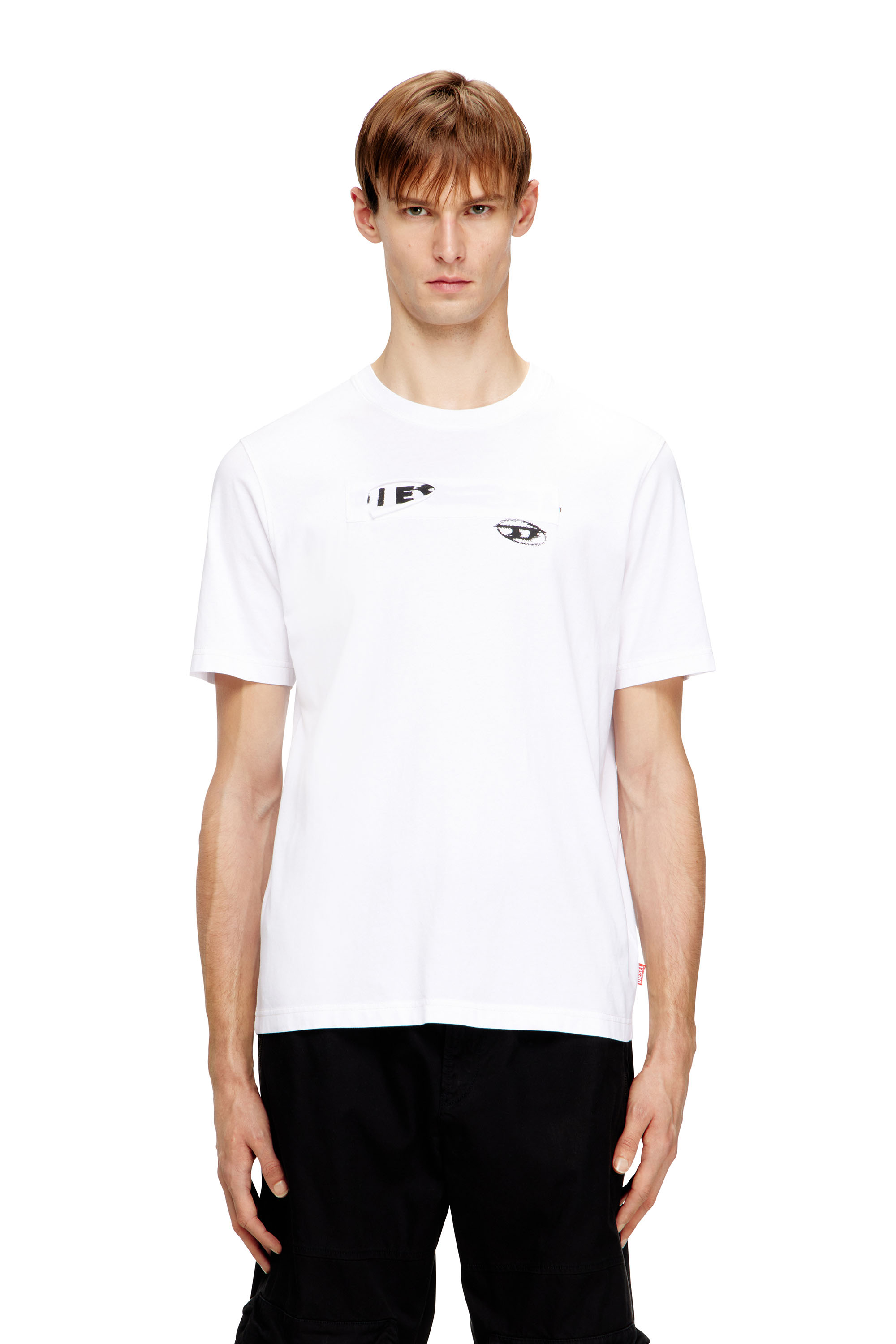 Diesel - T-ADJUST-V8, Male's Tシャツ in ホワイト - 1