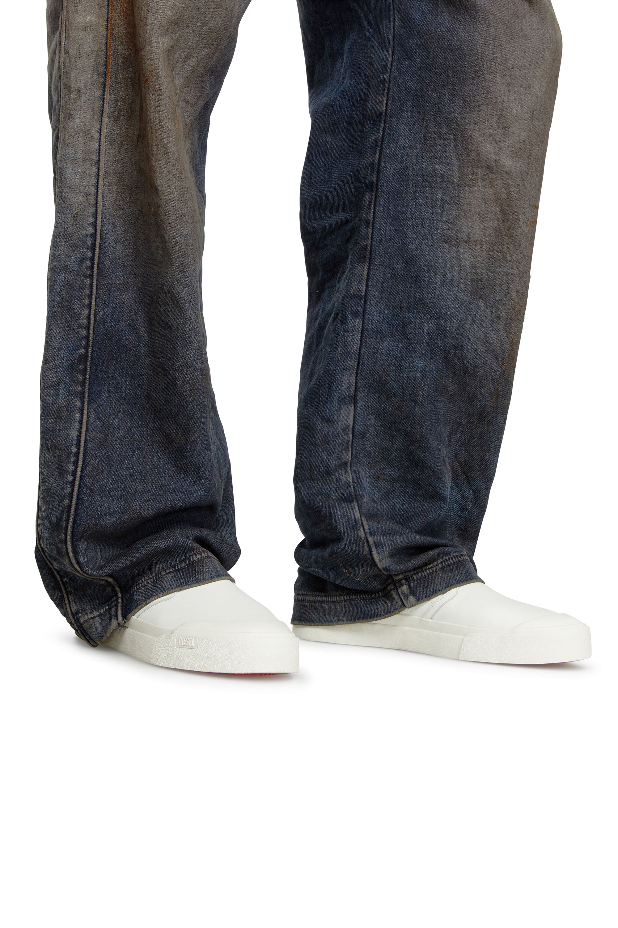 Diesel - S-ATHOS SLIP ON, Male's S-Athos-Slip-on sneakers in plain leather in ホワイト - 7