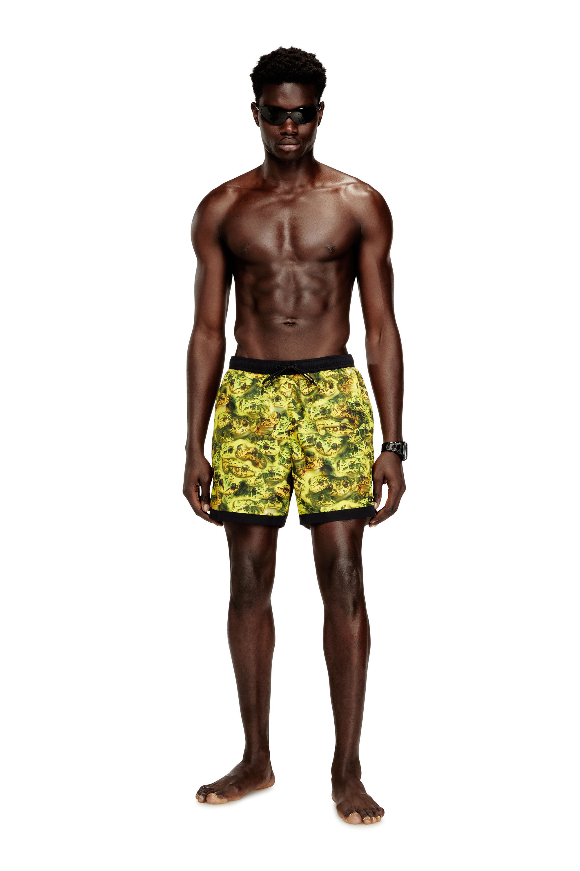 Diesel - SOCCER-41-D-POP-C, Male's Swim shorts with all-over print in グリーン - 1
